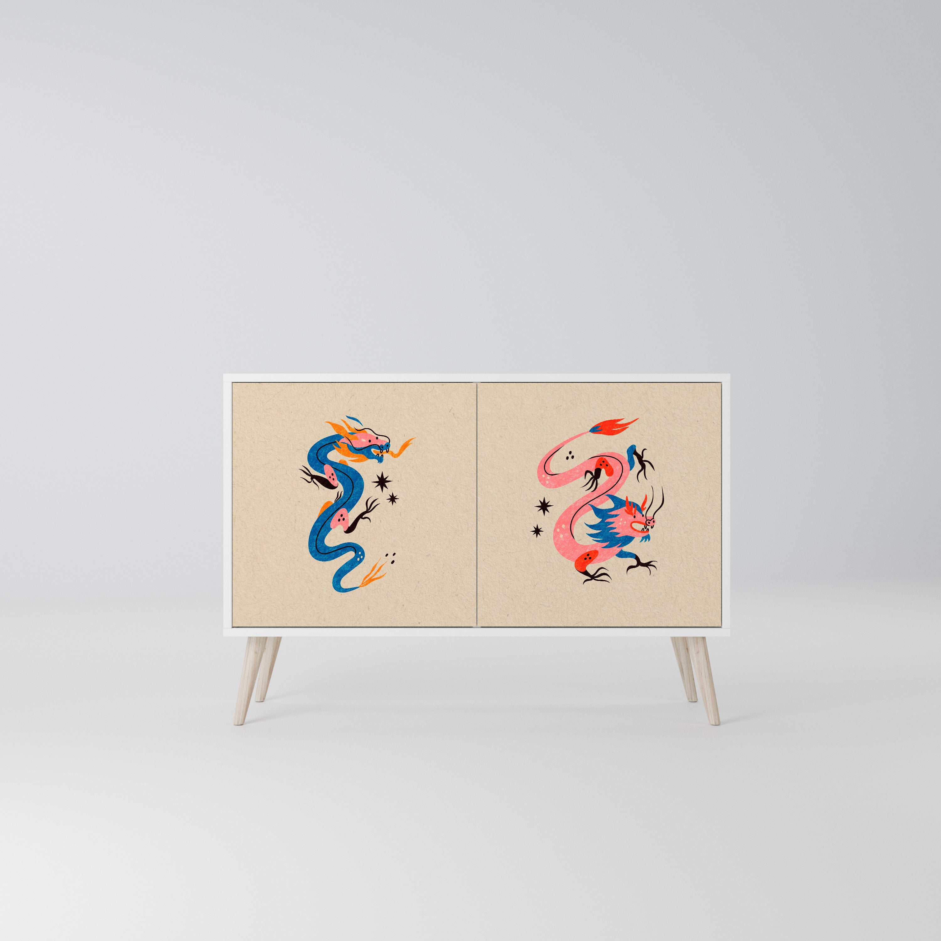 MYTHOLOGICAL CREATURES Komoda 2-drzwiowa korpus Biały