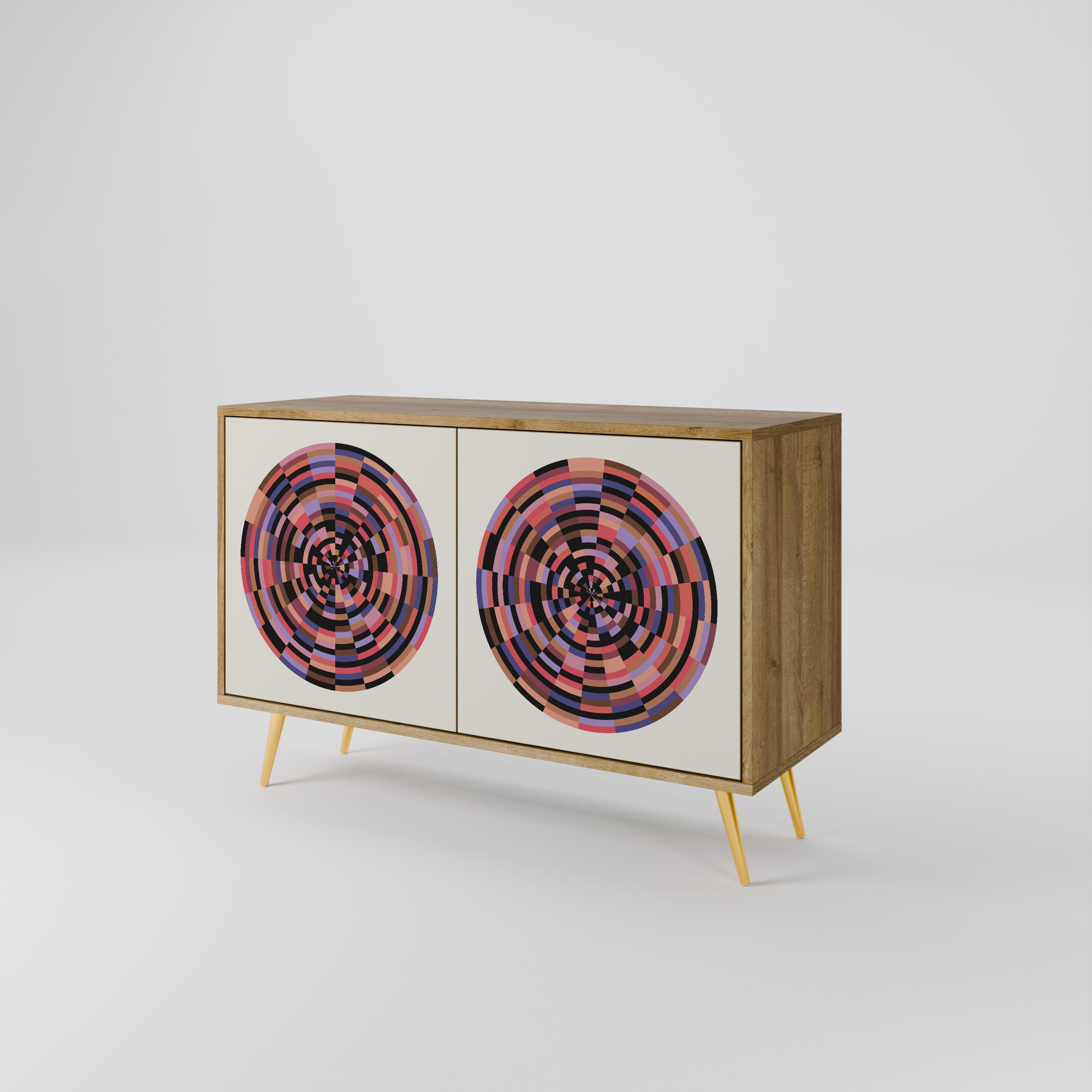 BROWN CIRCLES Komoda 2-drzwiowa