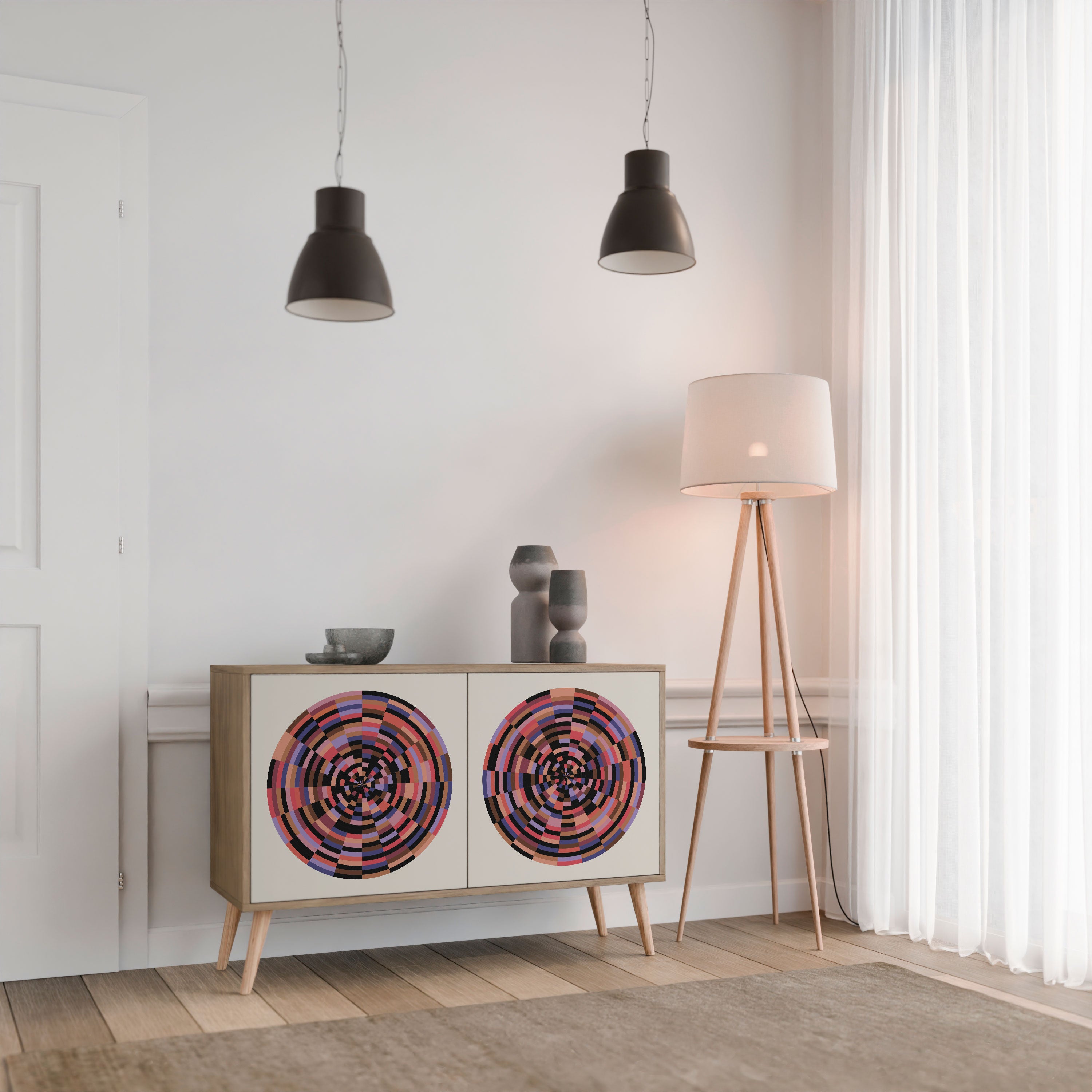 BROWN CIRCLES Komoda 2-drzwiowa