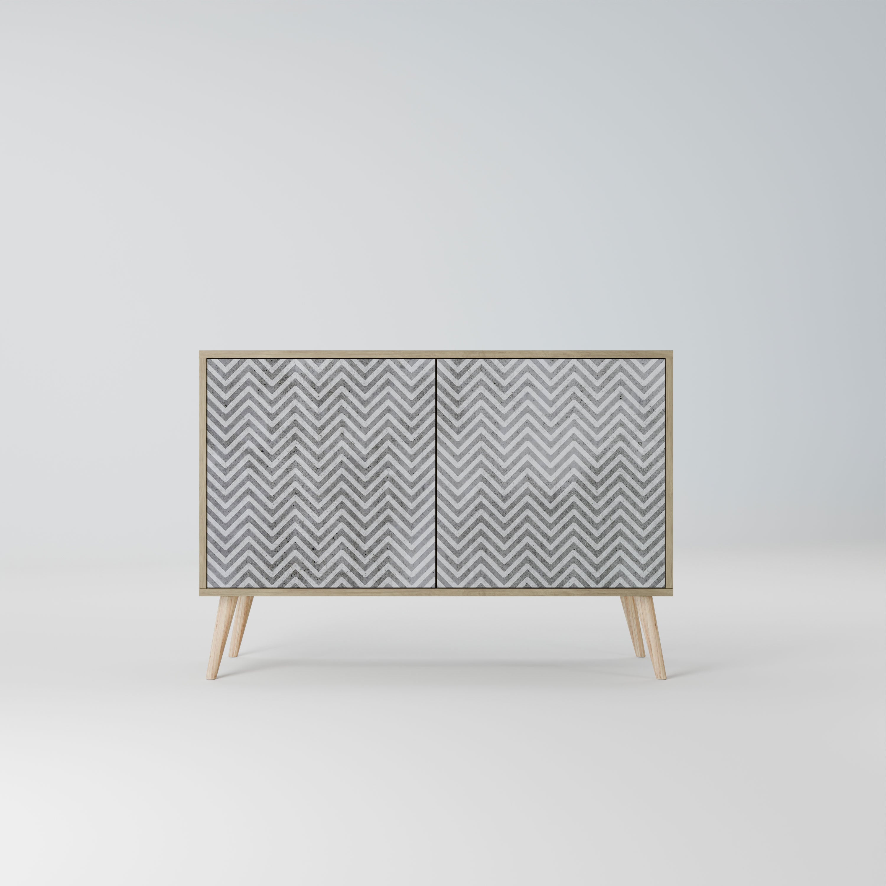 CONCRETE ZIG ZAG Komoda 2-drzwiowa