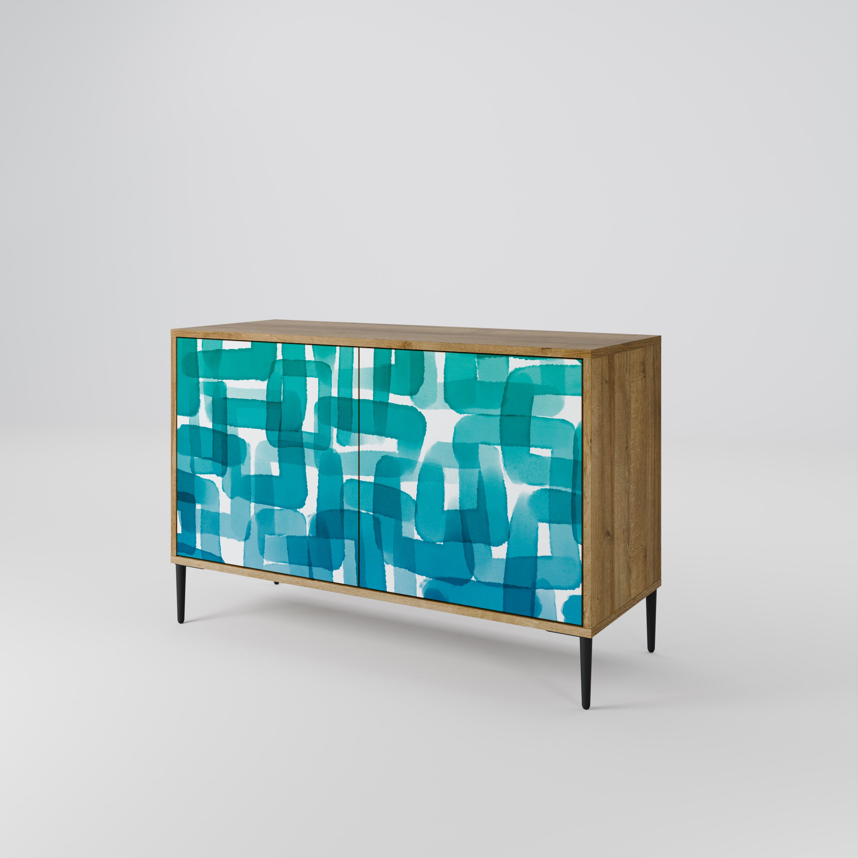 TURQUOISE RECTANGLES Komoda 2-drzwiowa