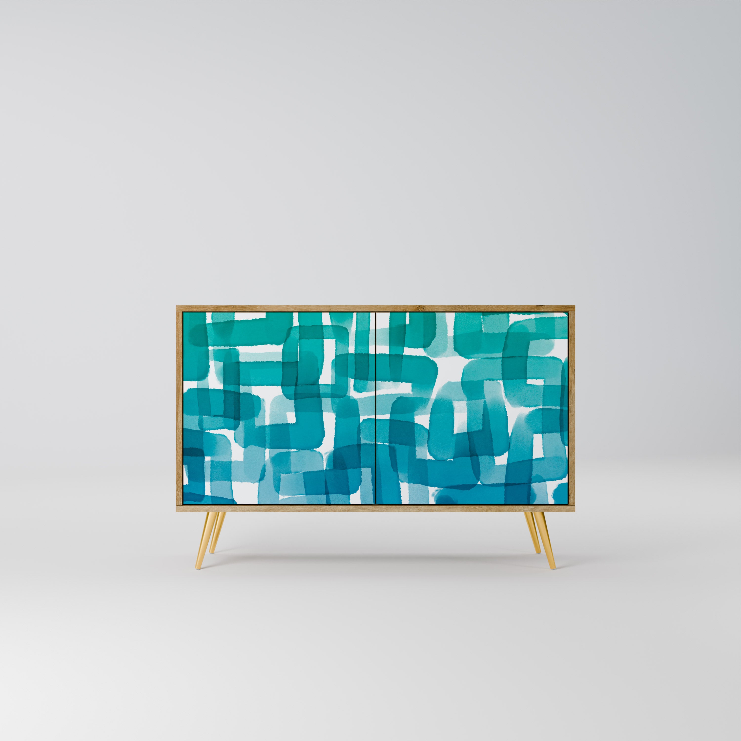 TURQUOISE RECTANGLES Komoda 2-drzwiowa