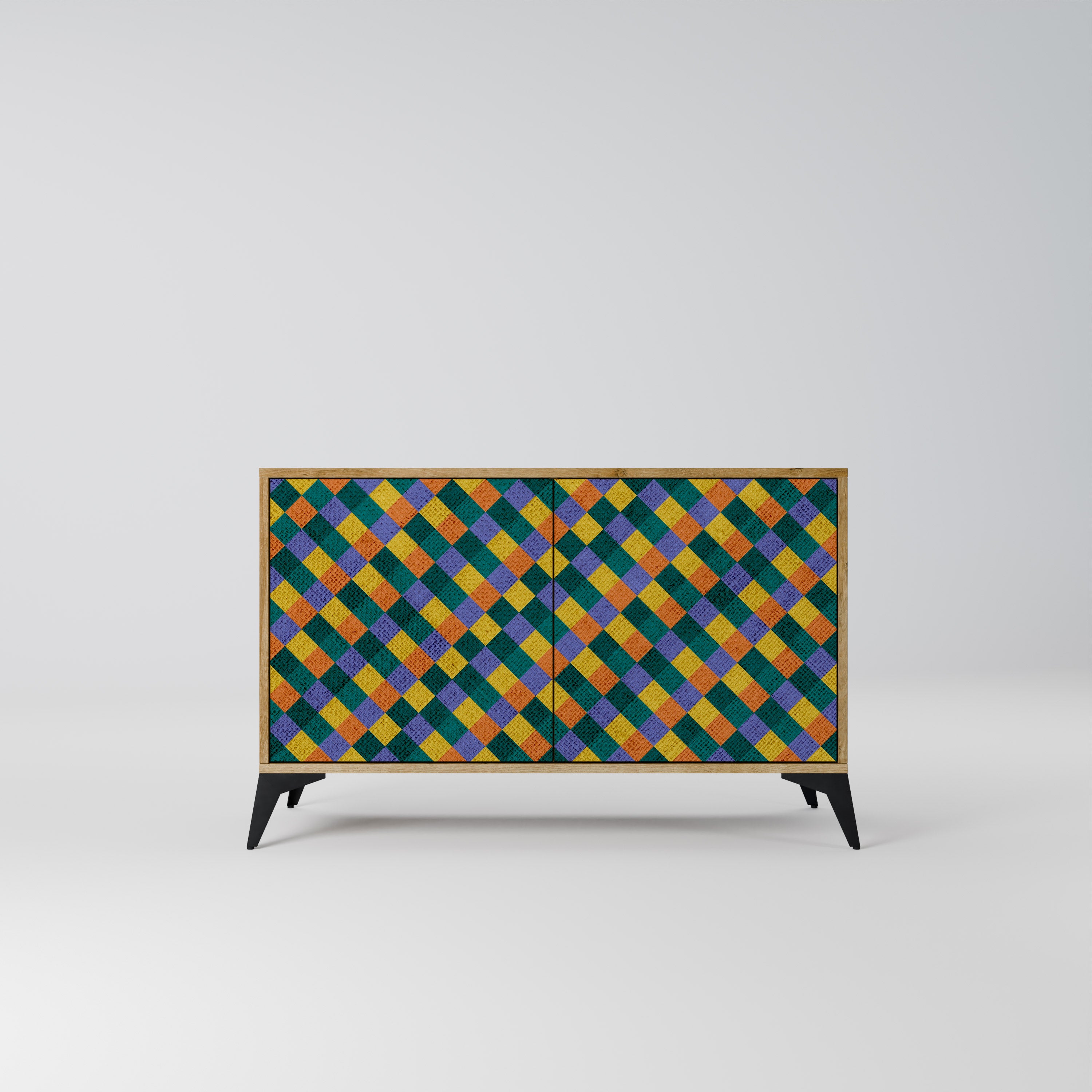 PAINTED SQUARES MIX Komoda 2-drzwiowa