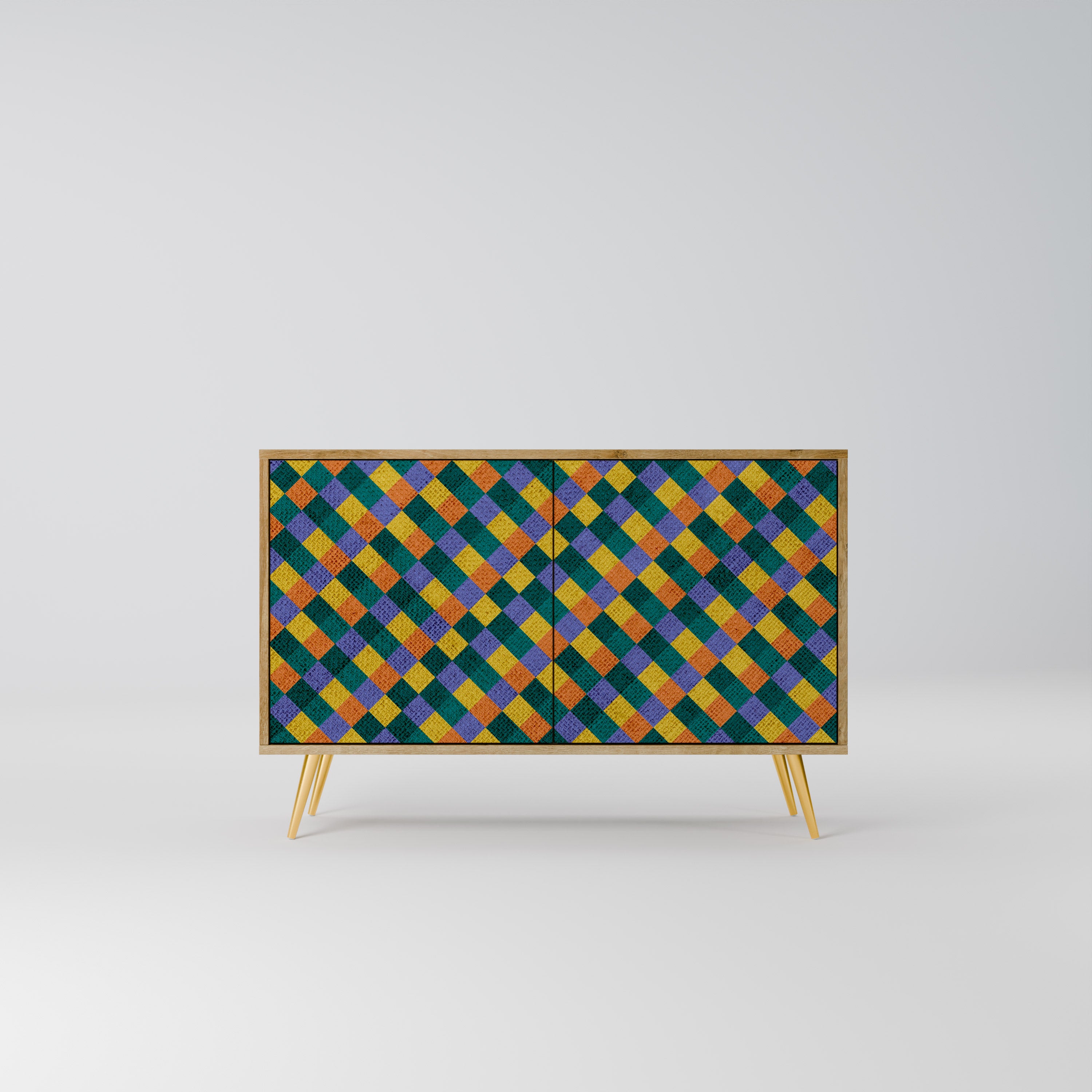 PAINTED SQUARES MIX Komoda 2-drzwiowa