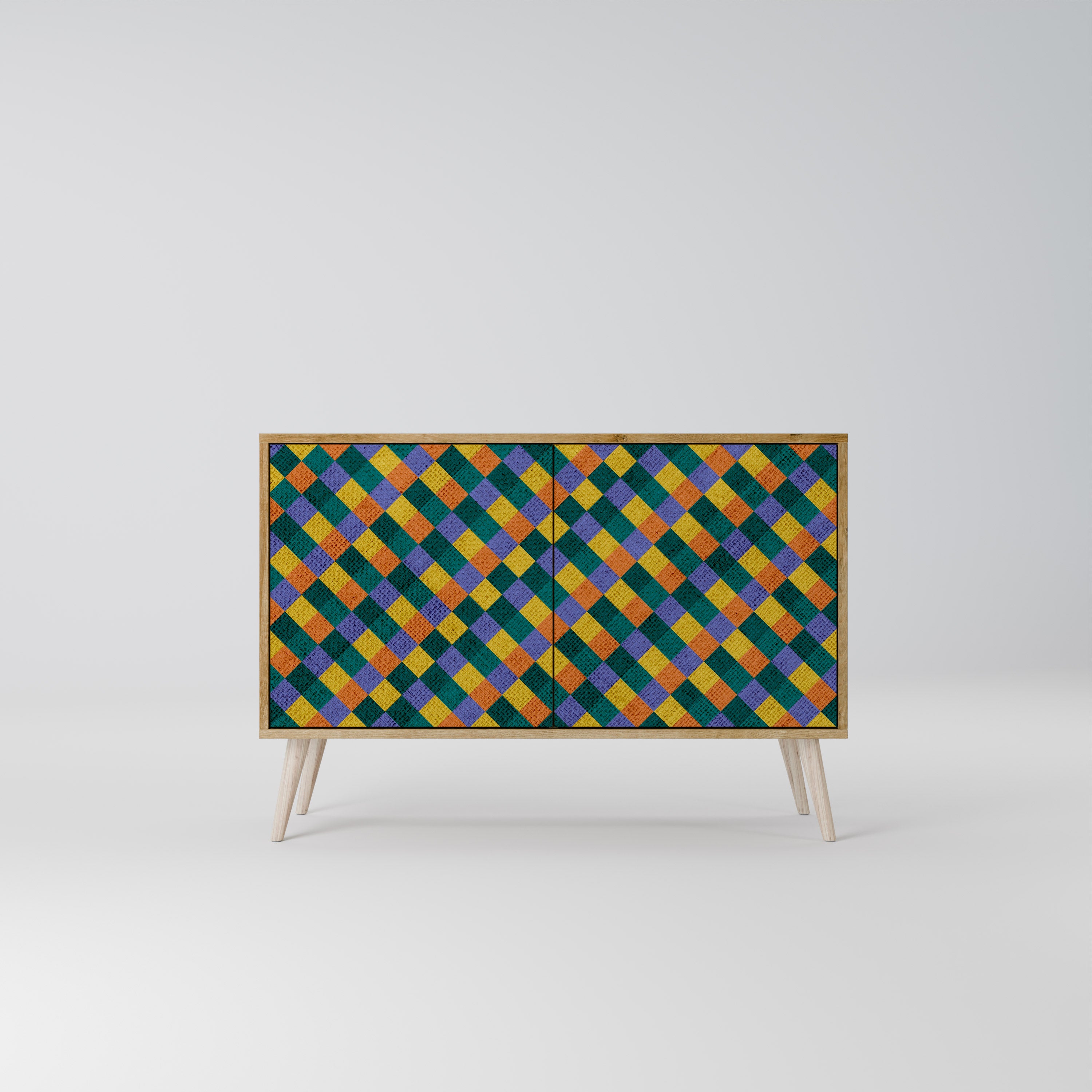 PAINTED SQUARES MIX Komoda 2-drzwiowa