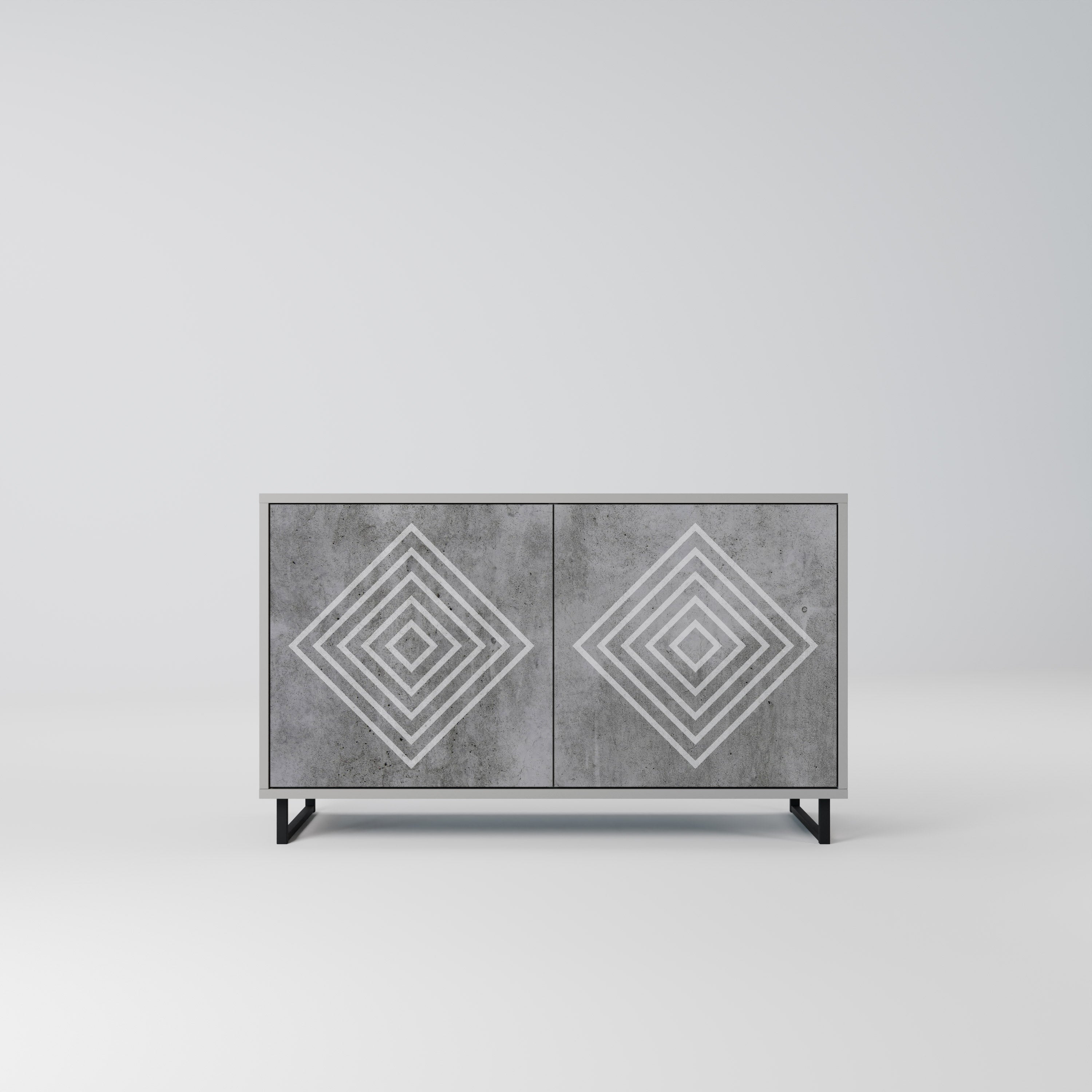 POLYGONAL ARTISTRY Komoda 2-drzwiowa korpus Szary