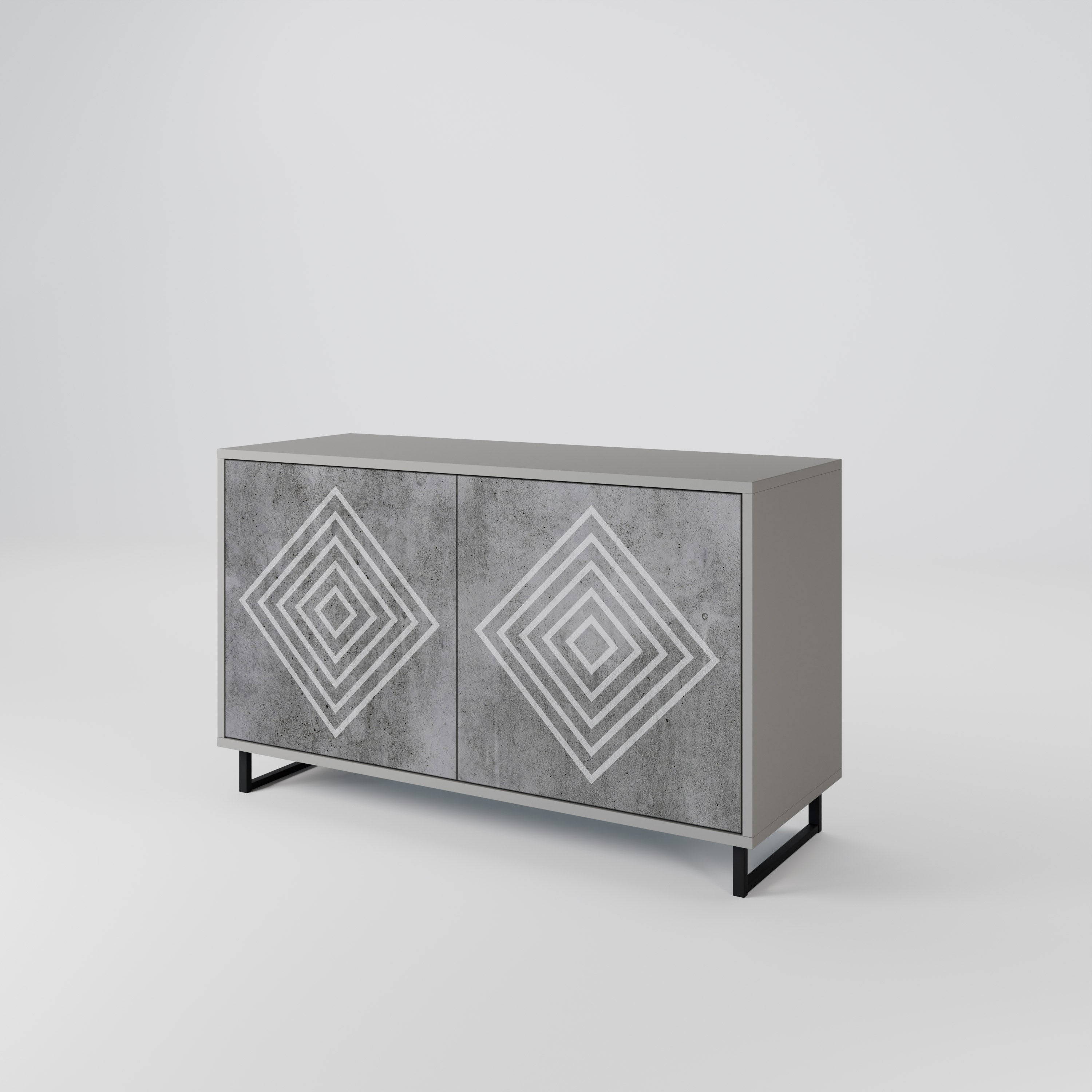 POLYGONAL ARTISTRY Komoda 2-drzwiowa korpus Szary