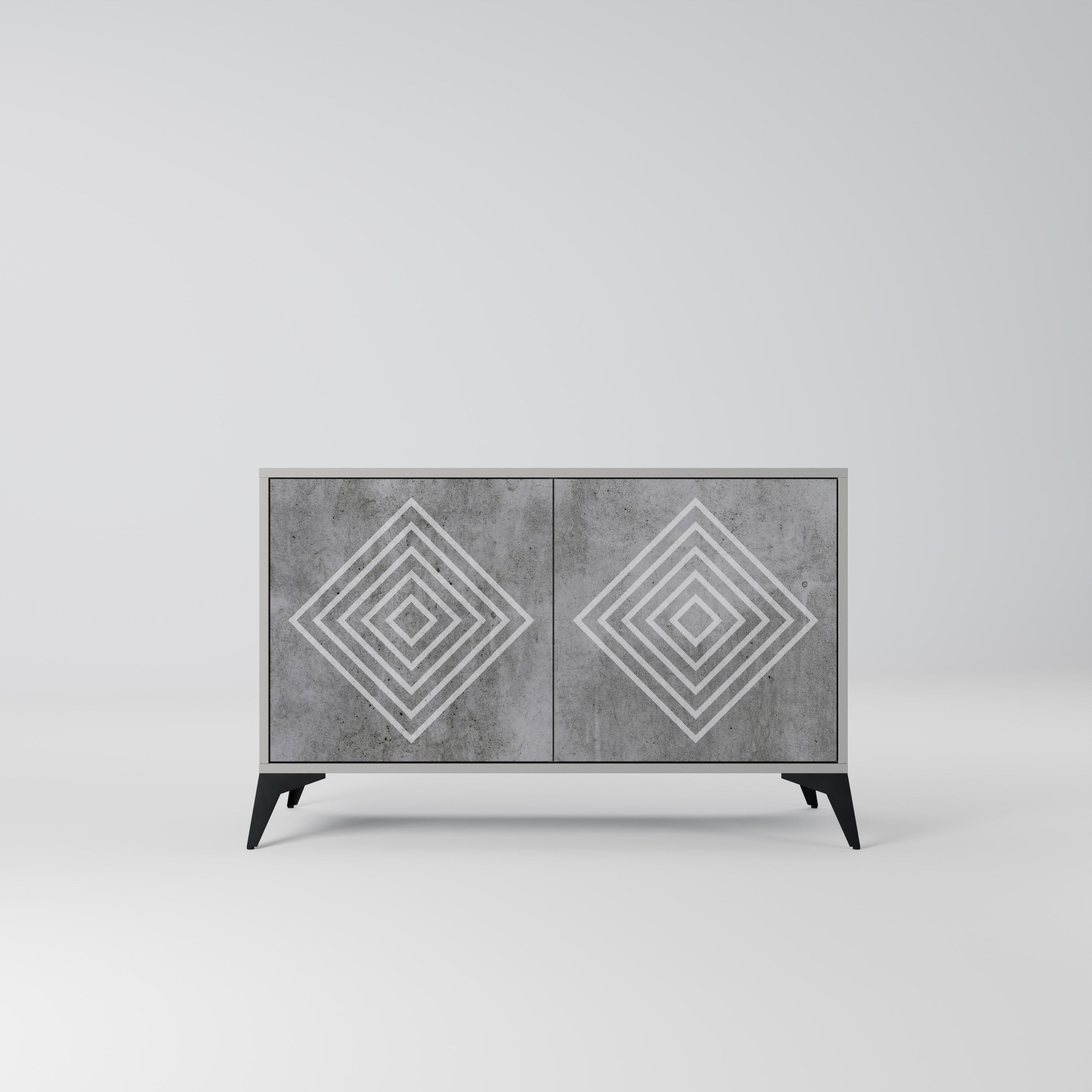 POLYGONAL ARTISTRY Komoda 2-drzwiowa korpus Szary