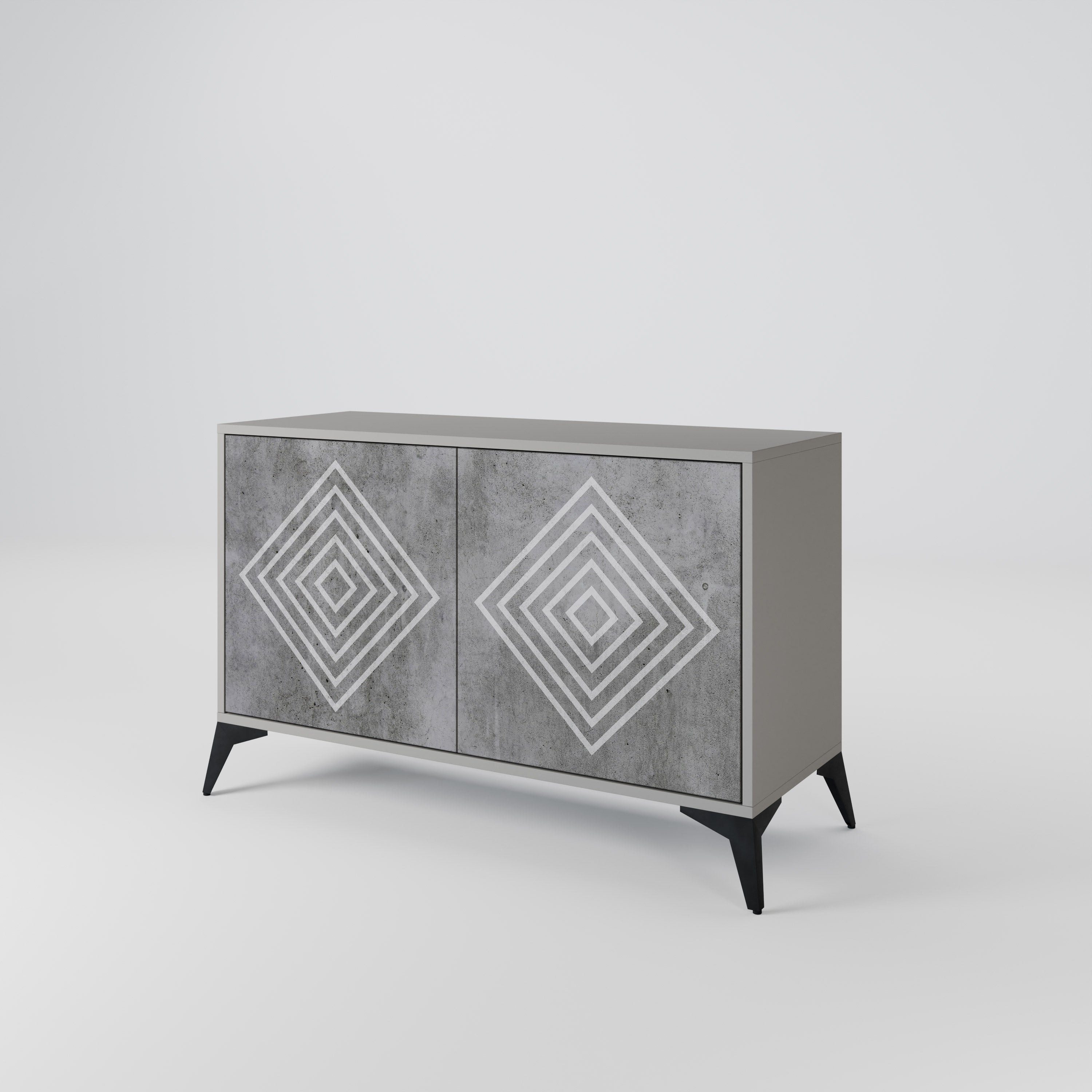 POLYGONAL ARTISTRY Komoda 2-drzwiowa korpus Szary