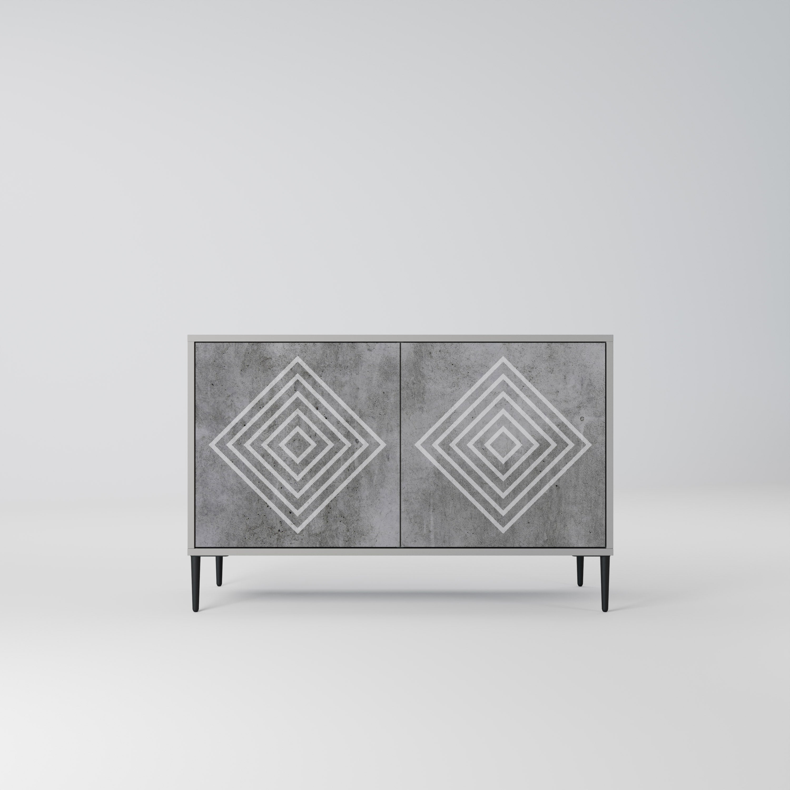 POLYGONAL ARTISTRY Komoda 2-drzwiowa korpus Szary