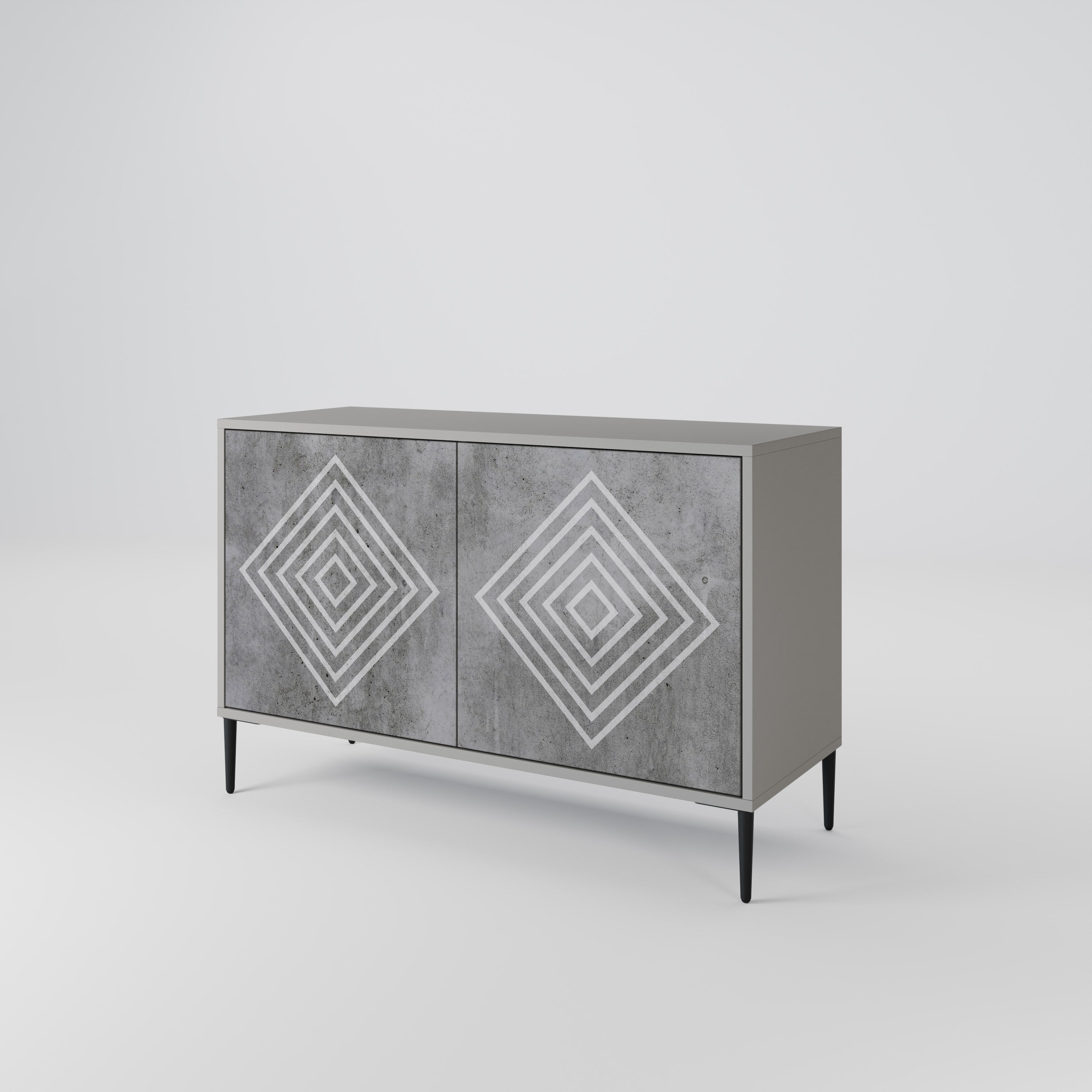 POLYGONAL ARTISTRY Komoda 2-drzwiowa korpus Szary