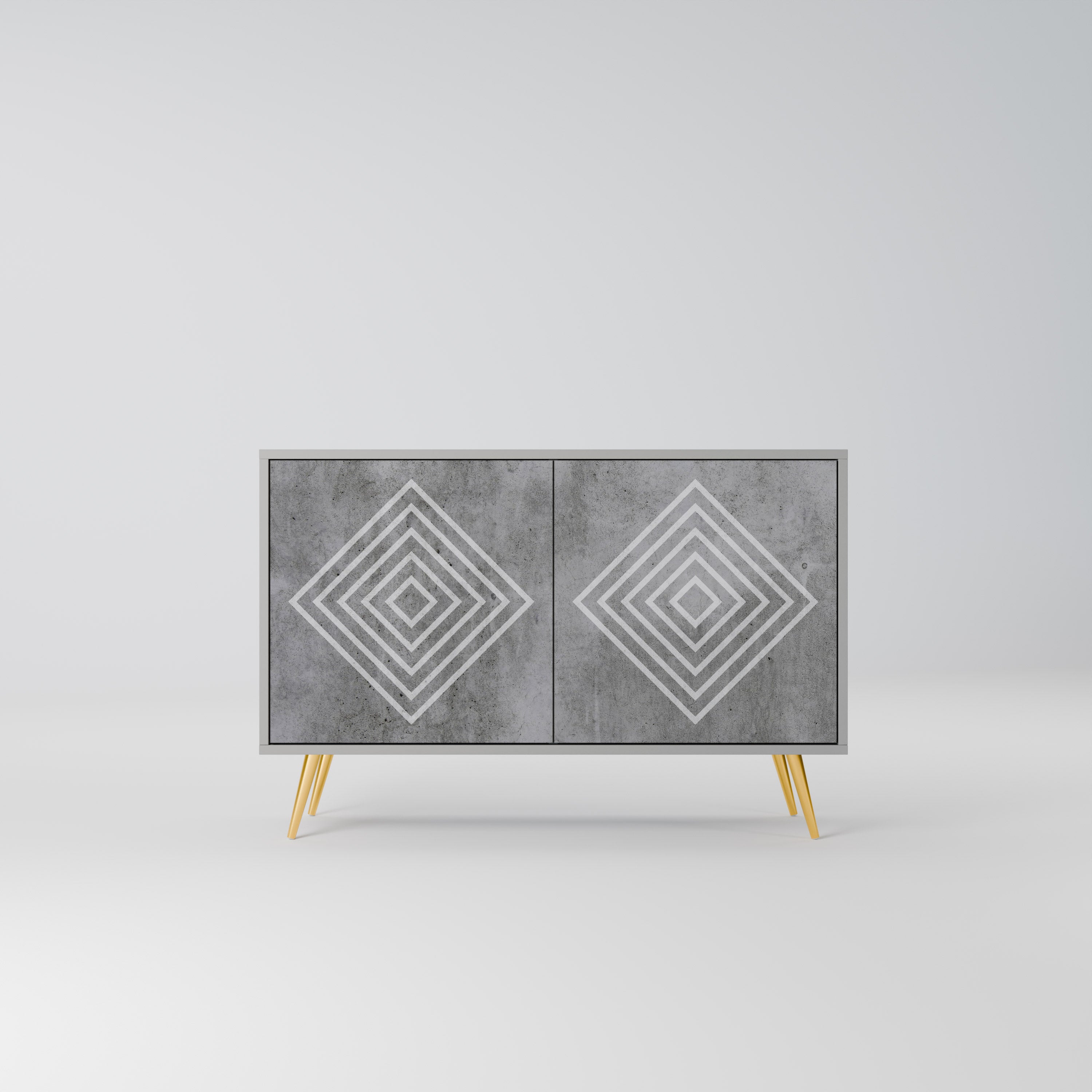 POLYGONAL ARTISTRY Komoda 2-drzwiowa korpus Szary
