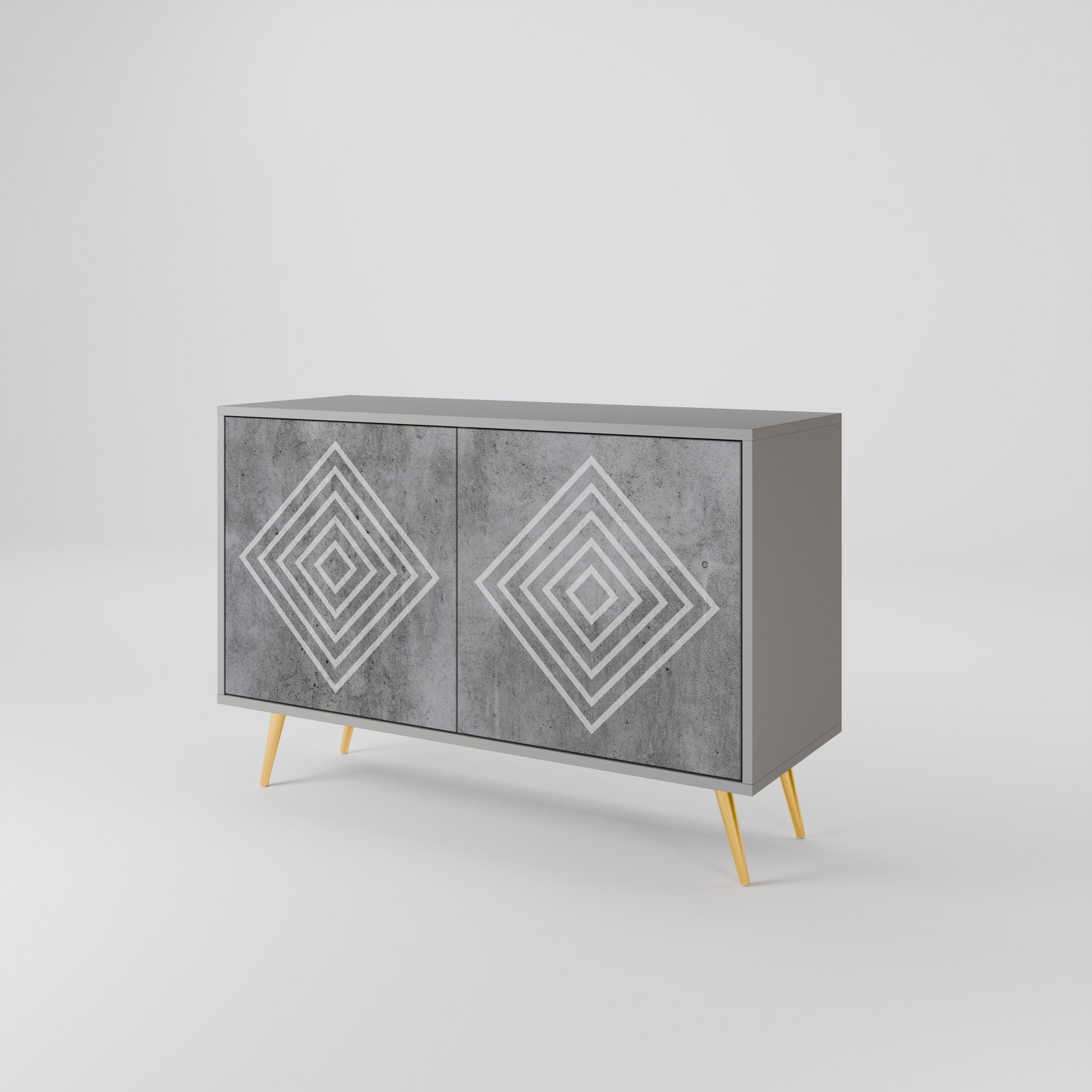 POLYGONAL ARTISTRY Komoda 2-drzwiowa korpus Szary
