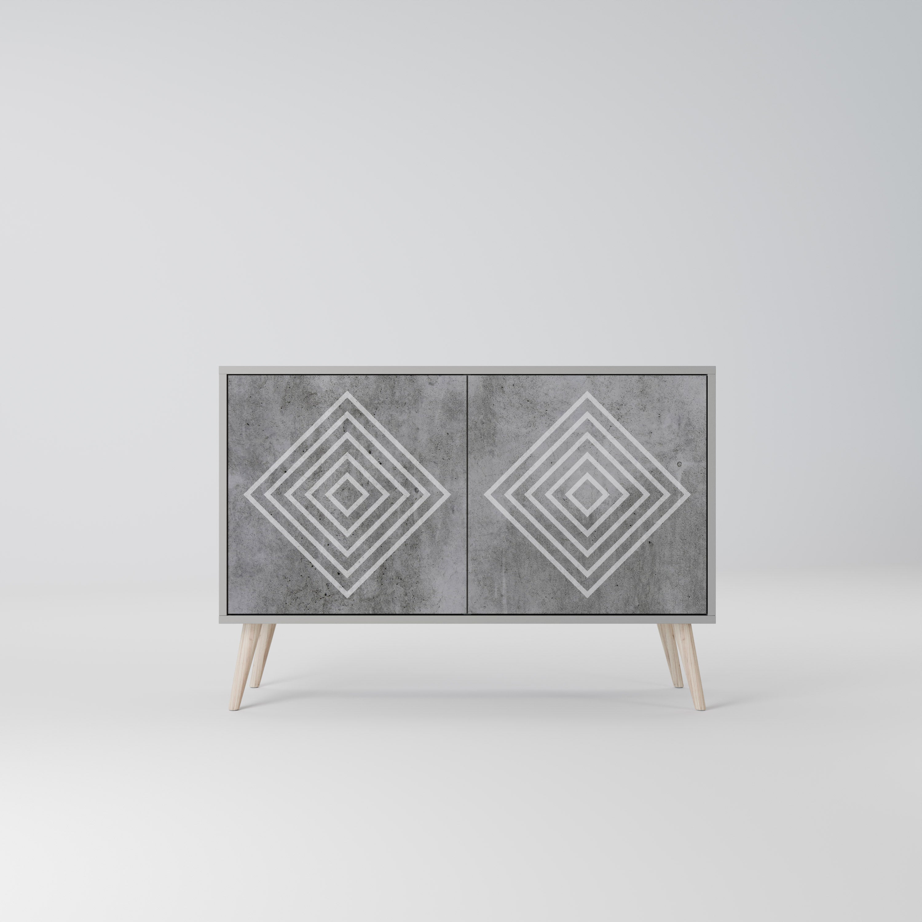 POLYGONAL ARTISTRY Komoda 2-drzwiowa korpus Szary