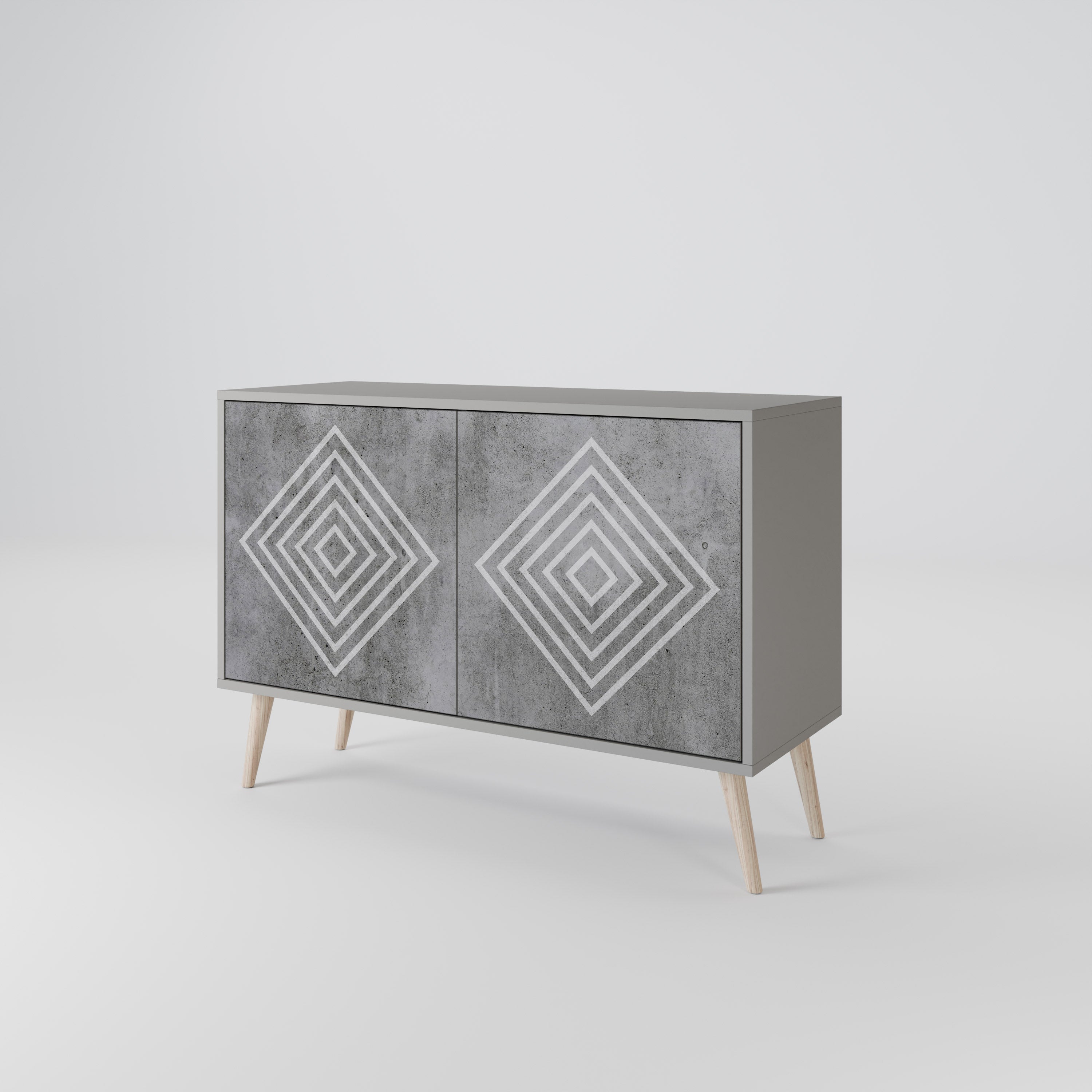 POLYGONAL ARTISTRY Komoda 2-drzwiowa korpus Szary