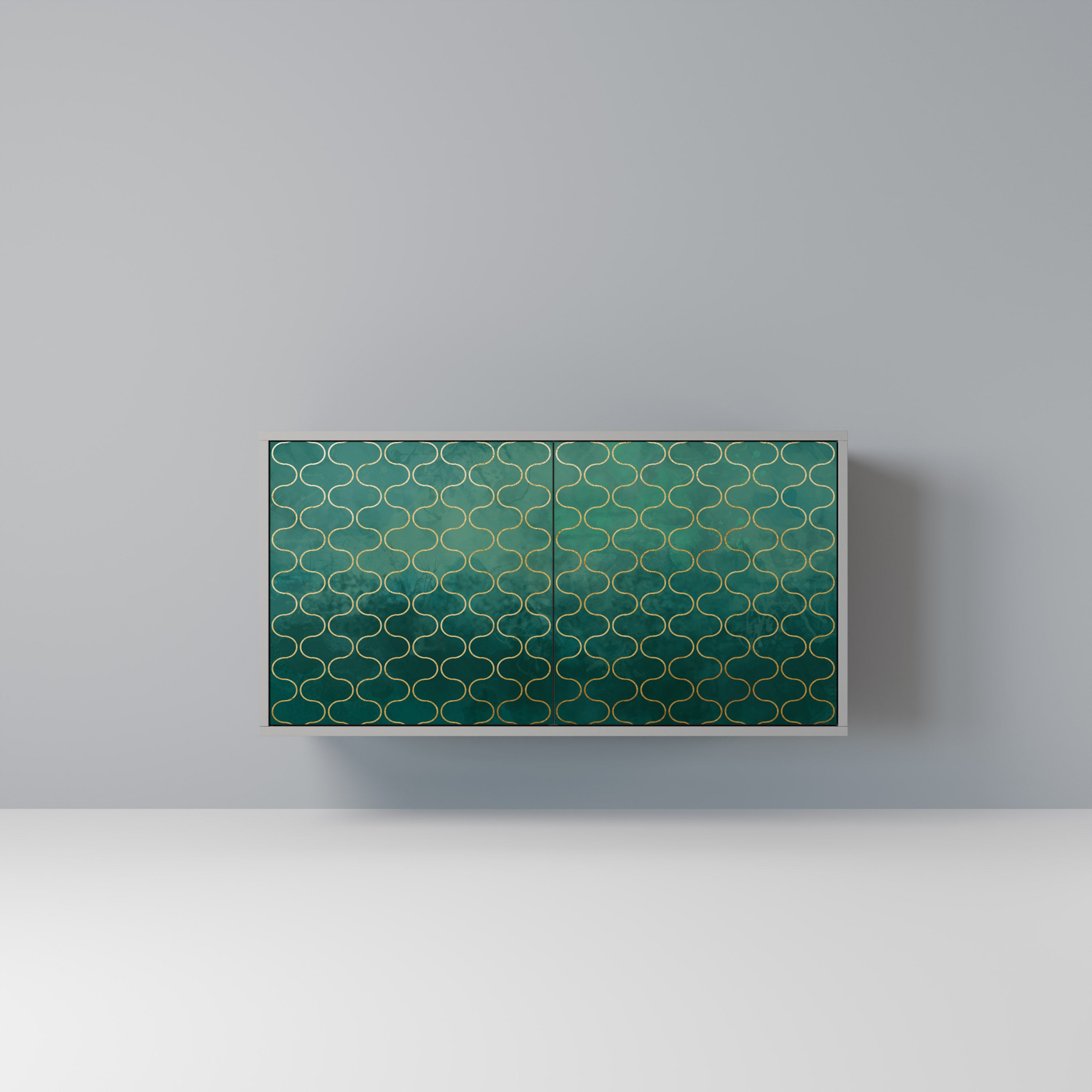 TESSELATED GREENERY Komoda 2-drzwiowa korpus Szary
