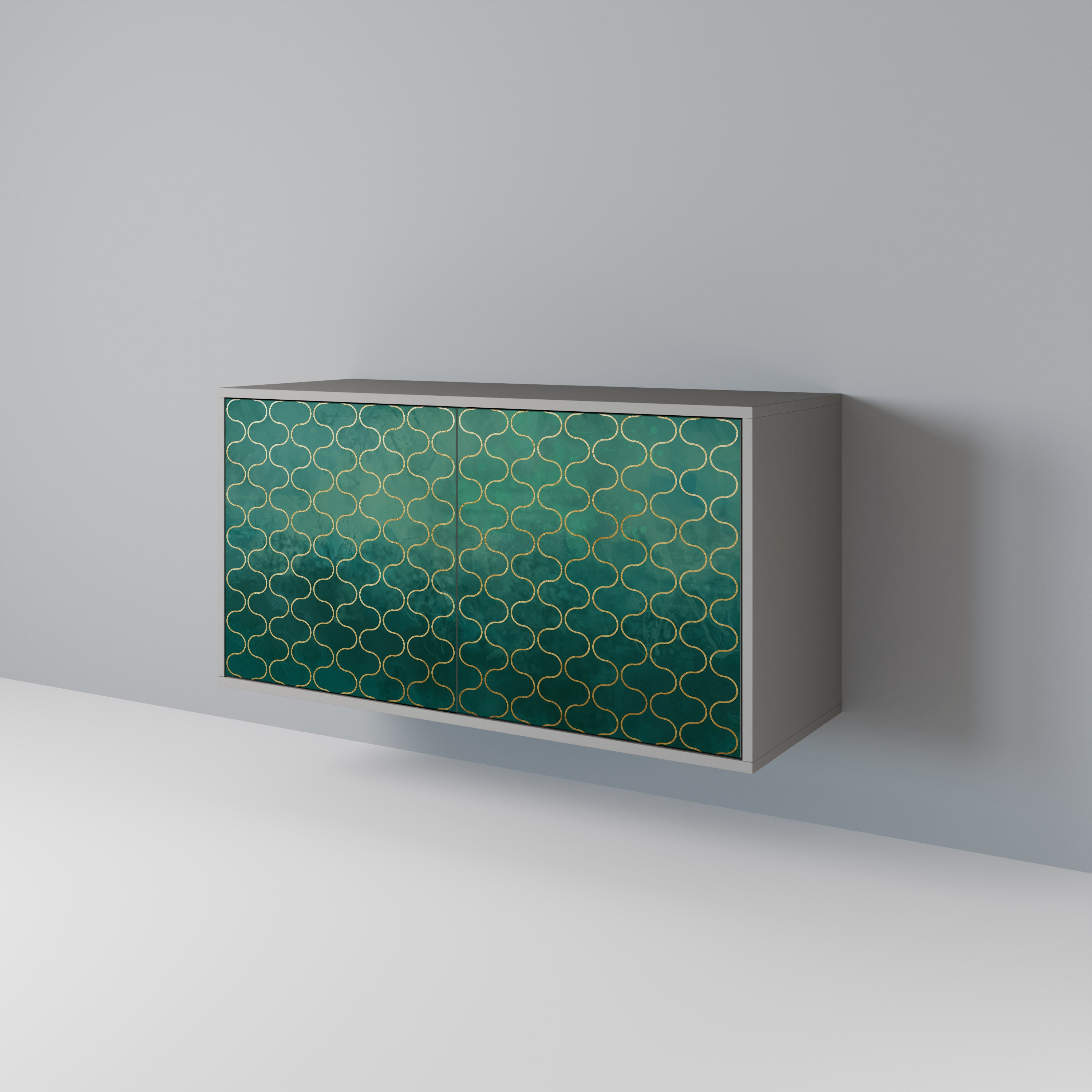 TESSELATED GREENERY Komoda 2-drzwiowa korpus Szary