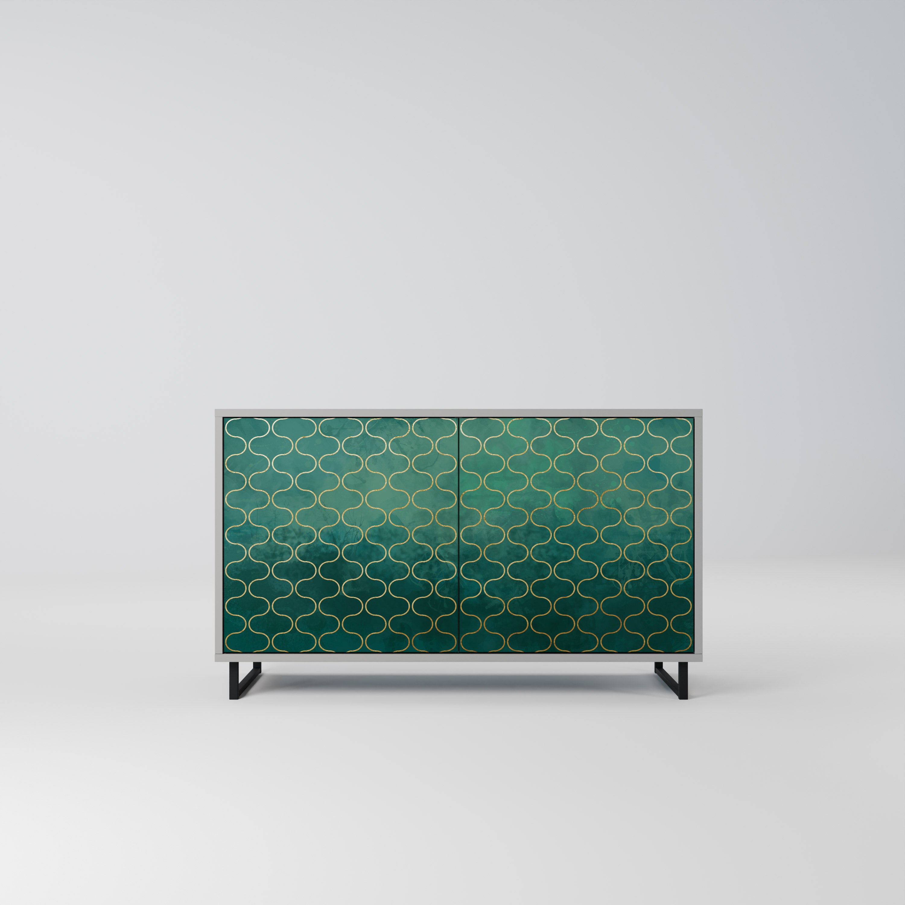 TESSELATED GREENERY Komoda 2-drzwiowa korpus Szary