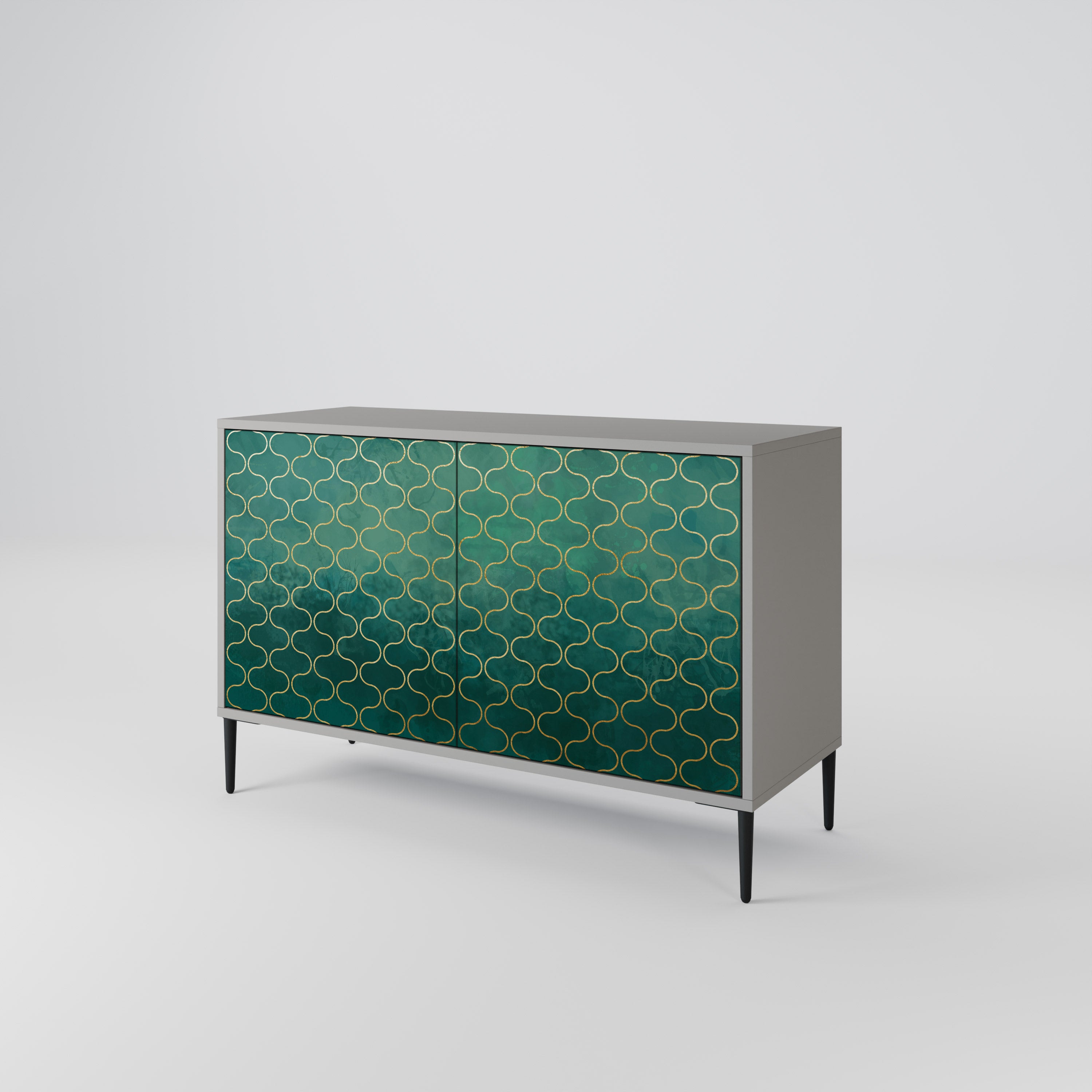 TESSELATED GREENERY Komoda 2-drzwiowa korpus Szary