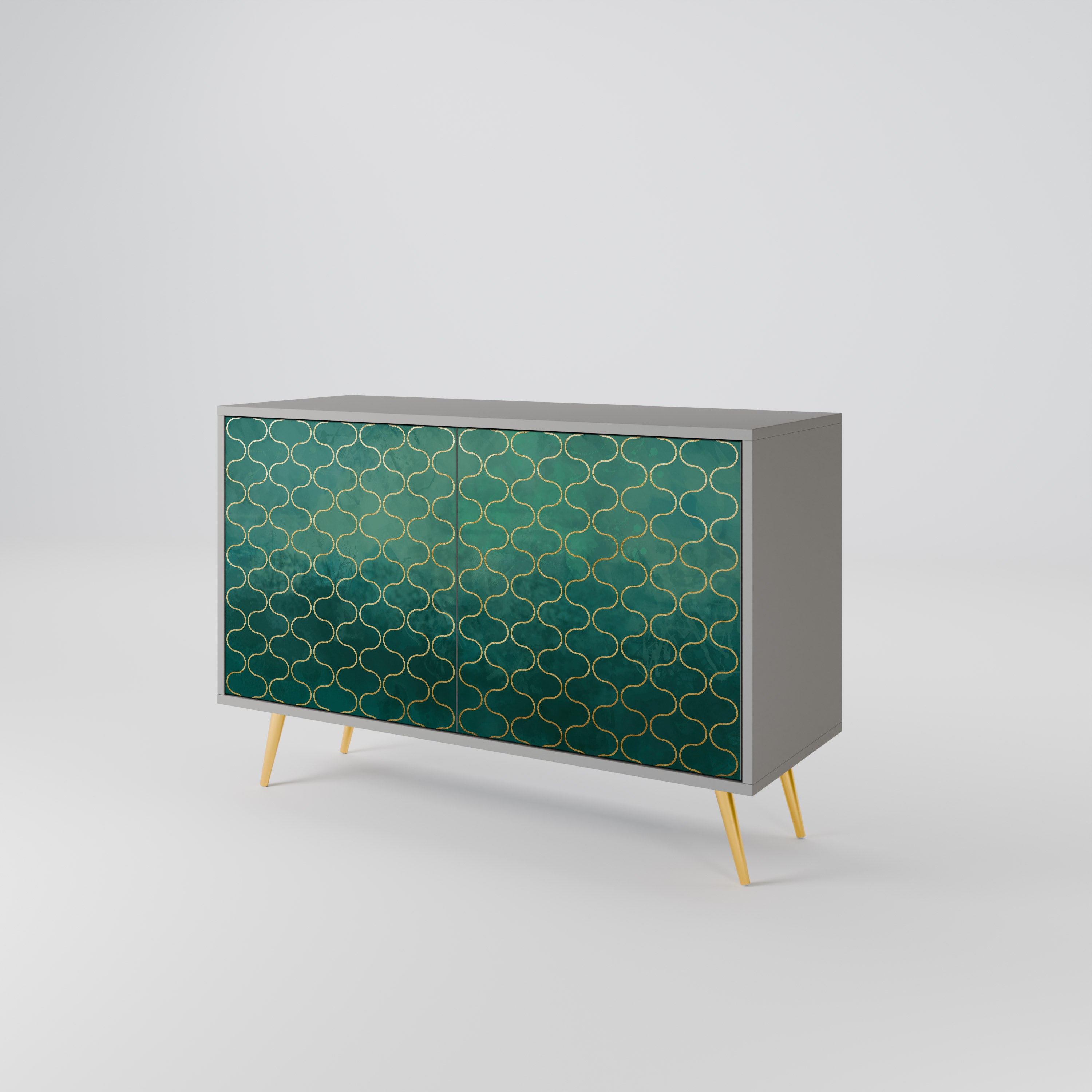 TESSELATED GREENERY Komoda 2-drzwiowa korpus Szary