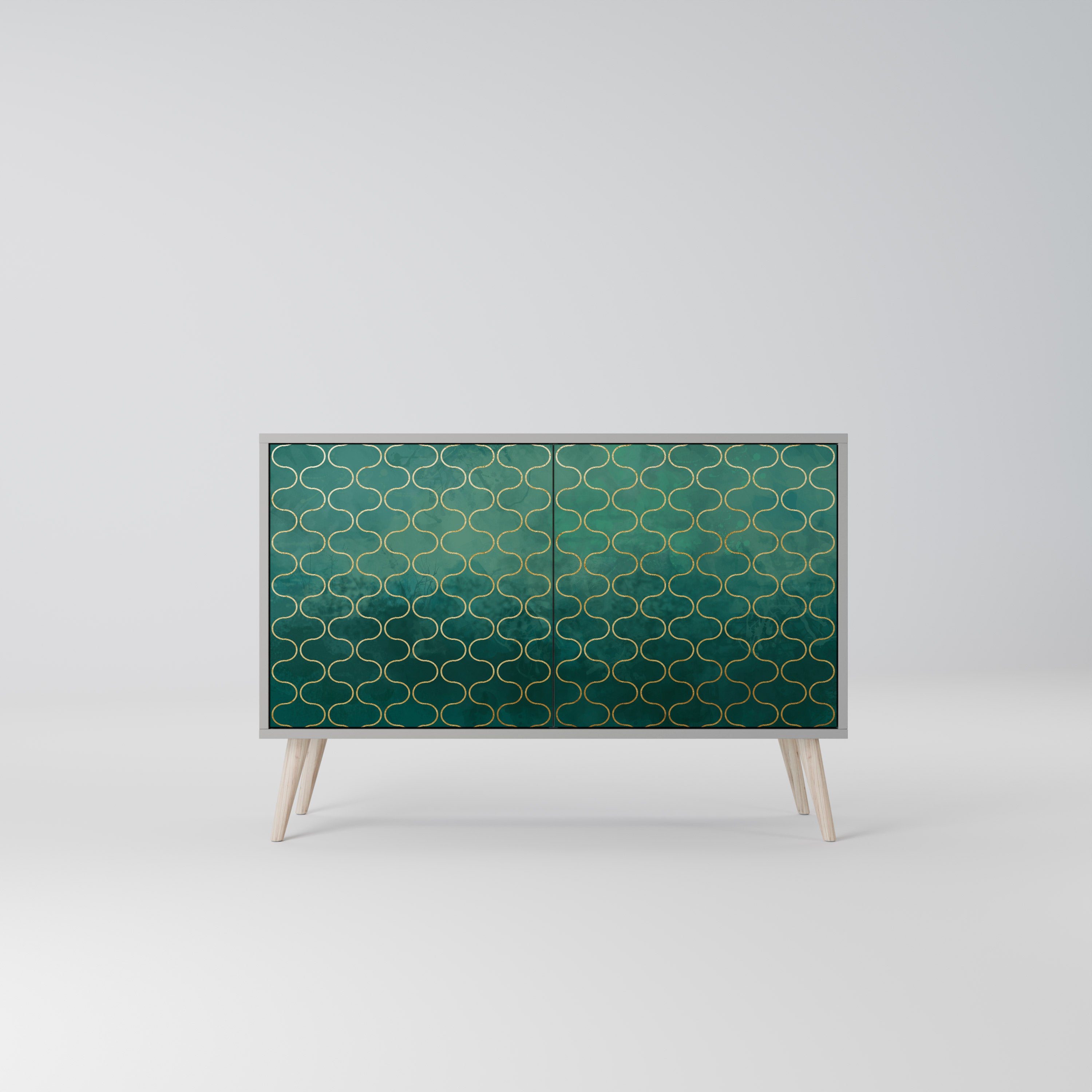 TESSELATED GREENERY Komoda 2-drzwiowa korpus Szary