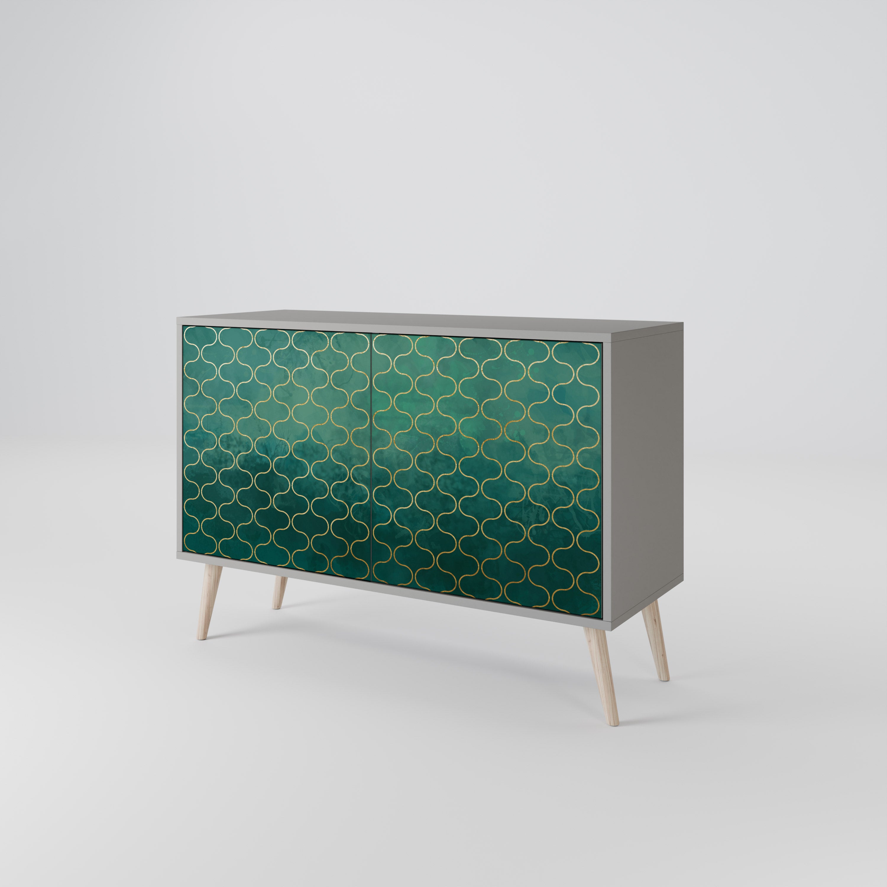 TESSELATED GREENERY Komoda 2-drzwiowa korpus Szary