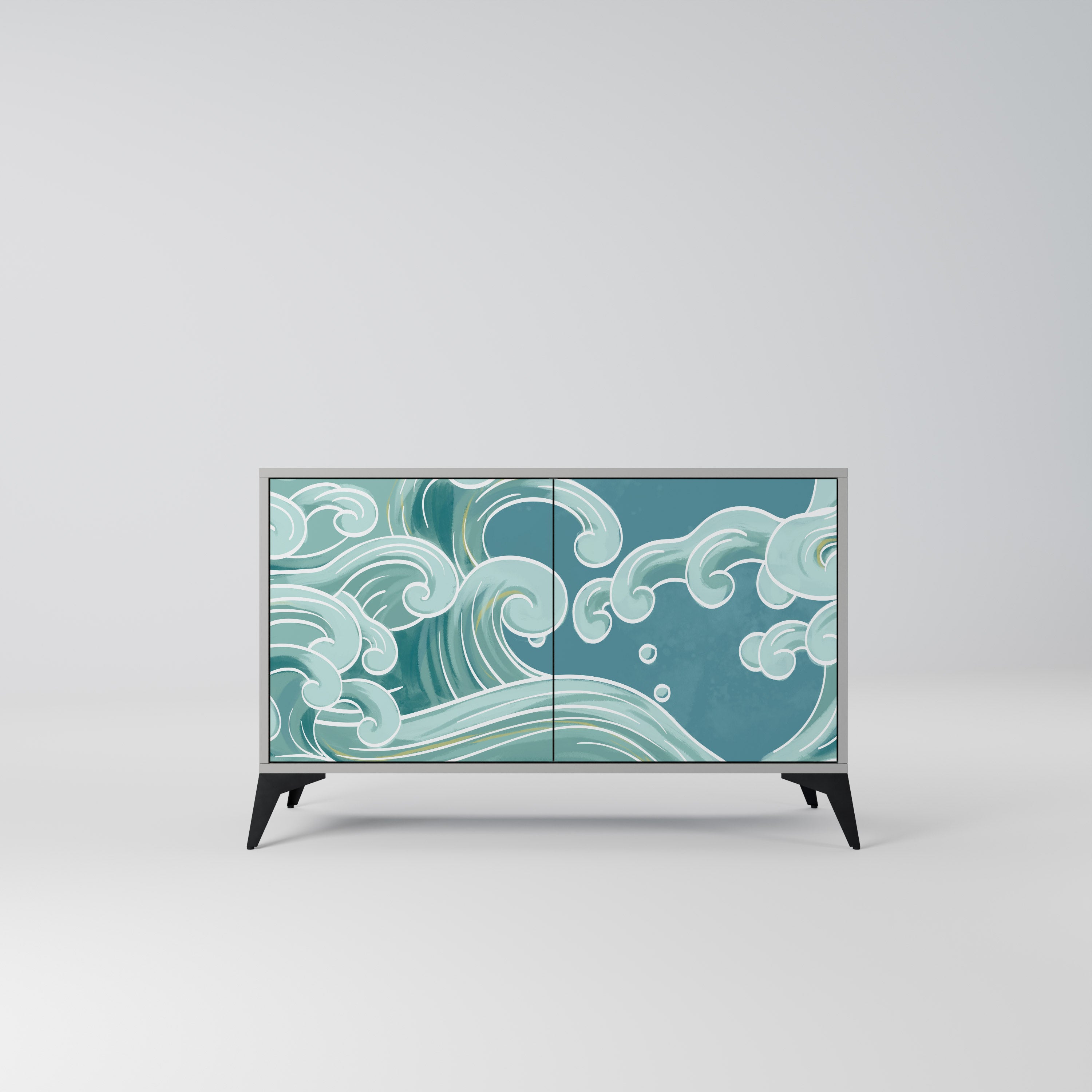 ASIAN SWAY Komoda 2-drzwiowa korpus Szary