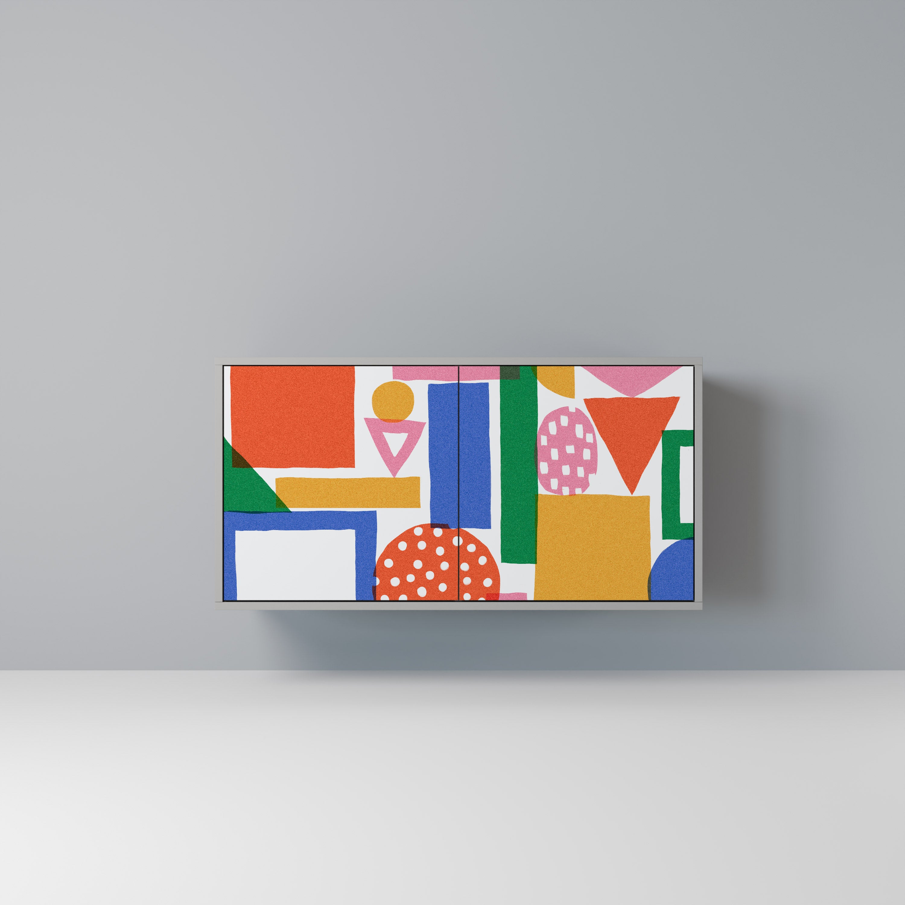 GEOMETRIC GLIMMER Komoda 2-drzwiowa korpus Szary