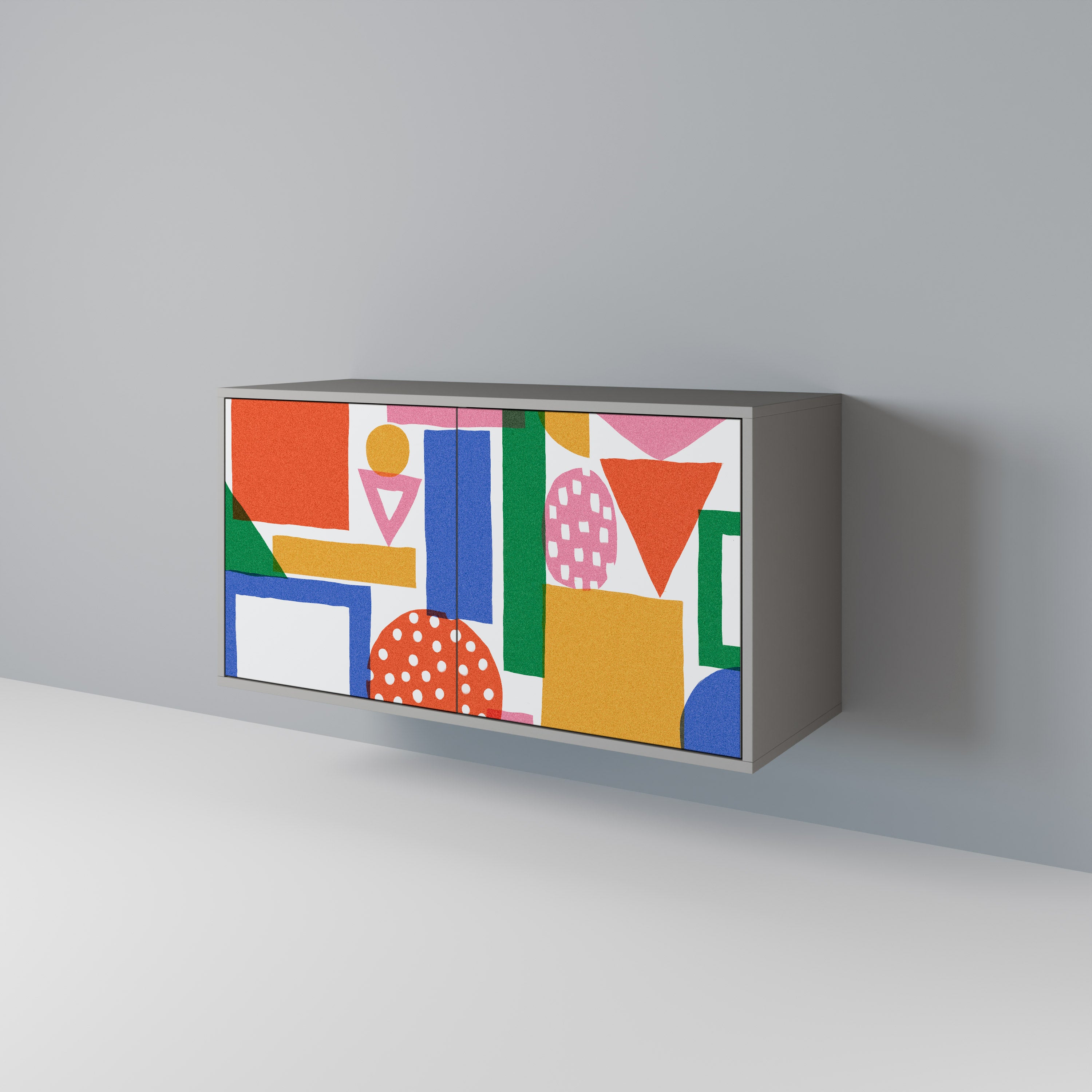 GEOMETRIC GLIMMER Komoda 2-drzwiowa korpus Szary