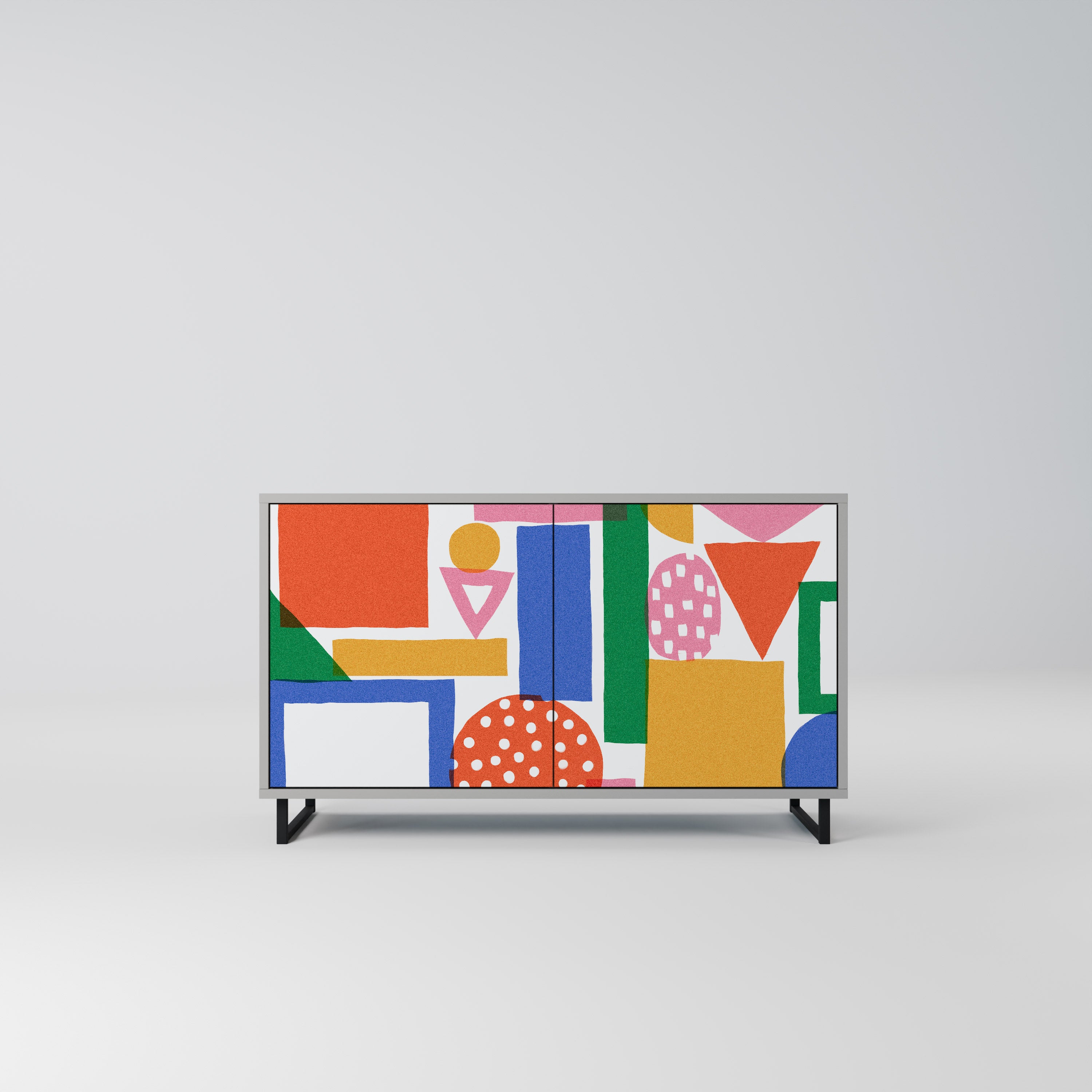 GEOMETRIC GLIMMER Komoda 2-drzwiowa korpus Szary