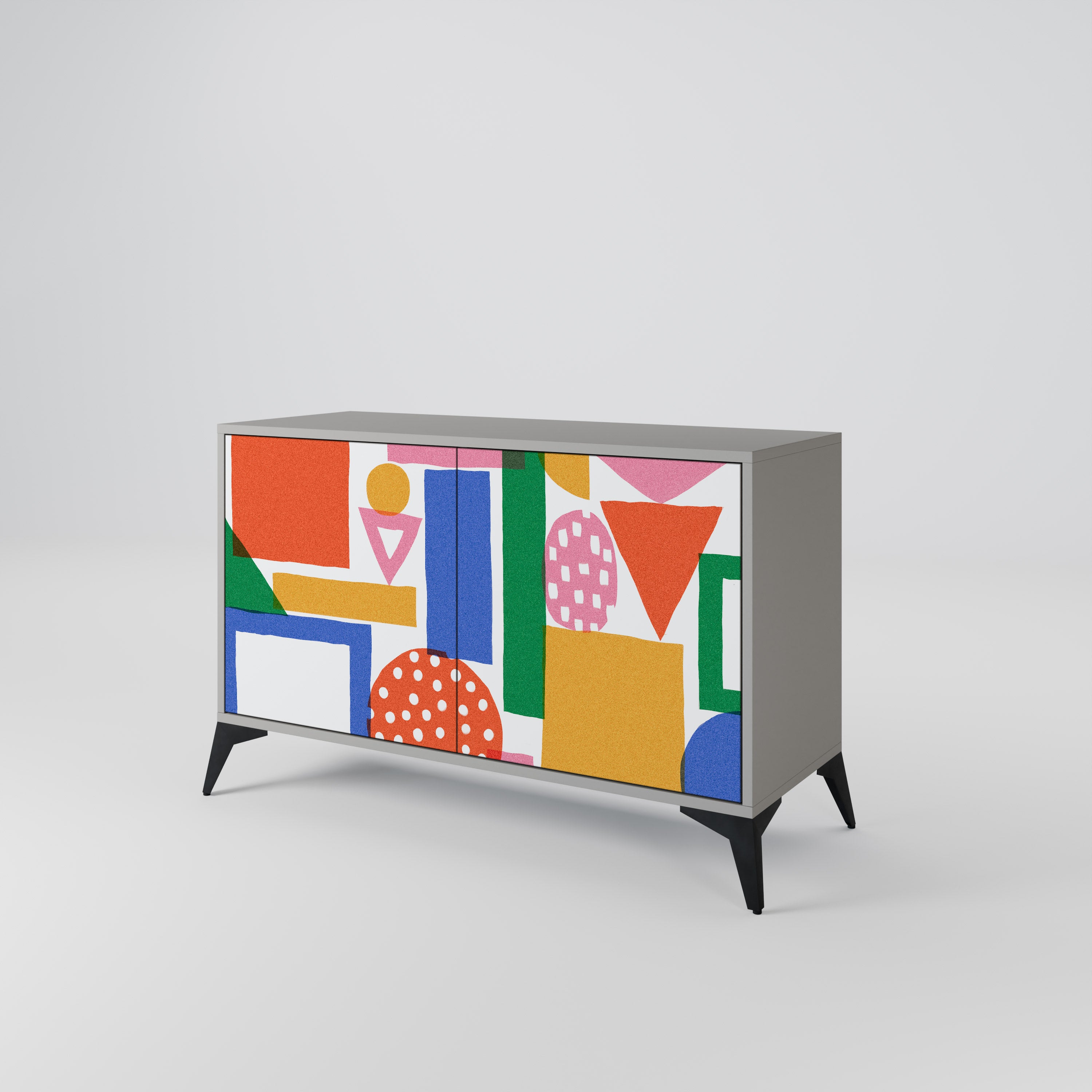 GEOMETRIC GLIMMER Komoda 2-drzwiowa korpus Szary