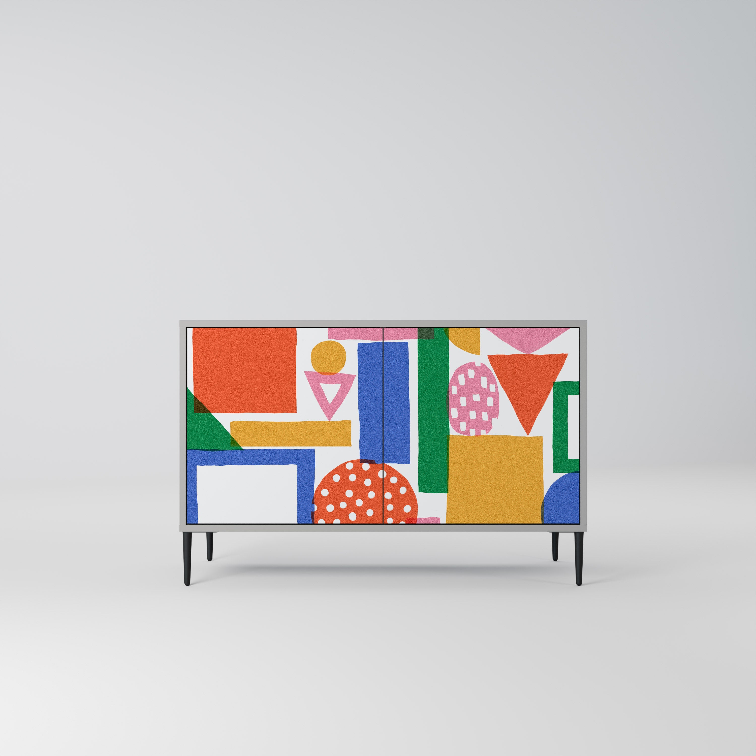 GEOMETRIC GLIMMER Komoda 2-drzwiowa korpus Szary
