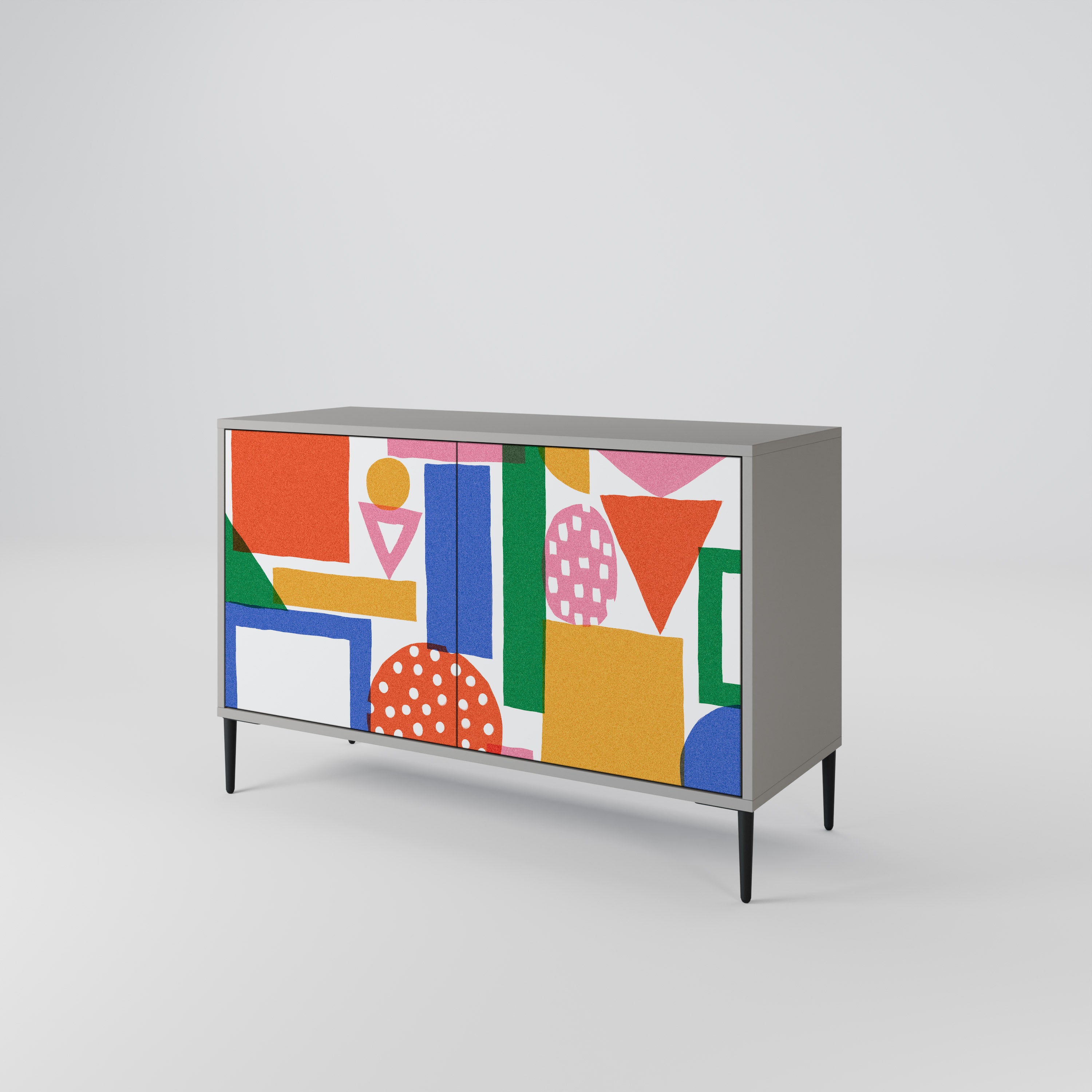GEOMETRIC GLIMMER Komoda 2-drzwiowa korpus Szary