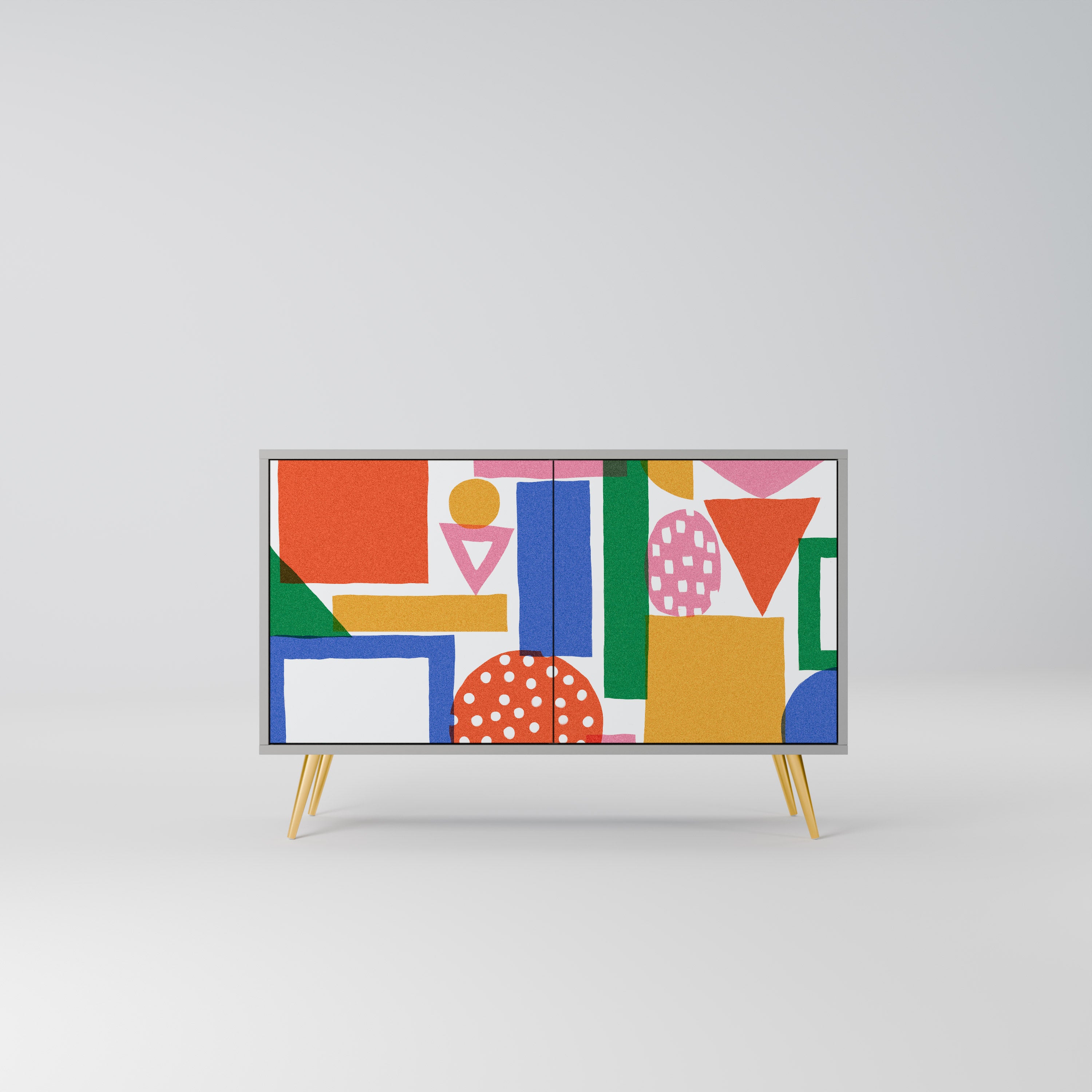 GEOMETRIC GLIMMER Komoda 2-drzwiowa korpus Szary