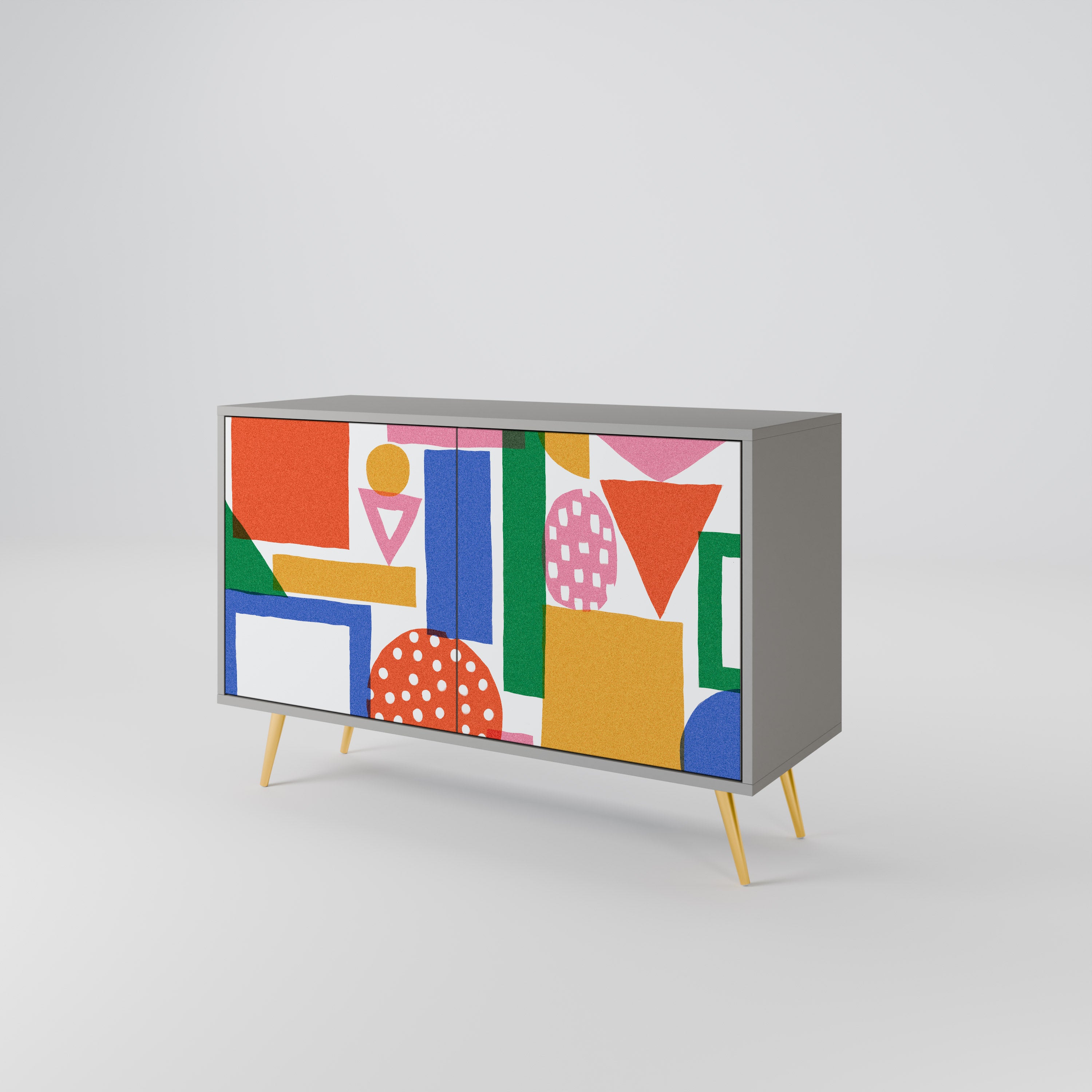 GEOMETRIC GLIMMER Komoda 2-drzwiowa korpus Szary