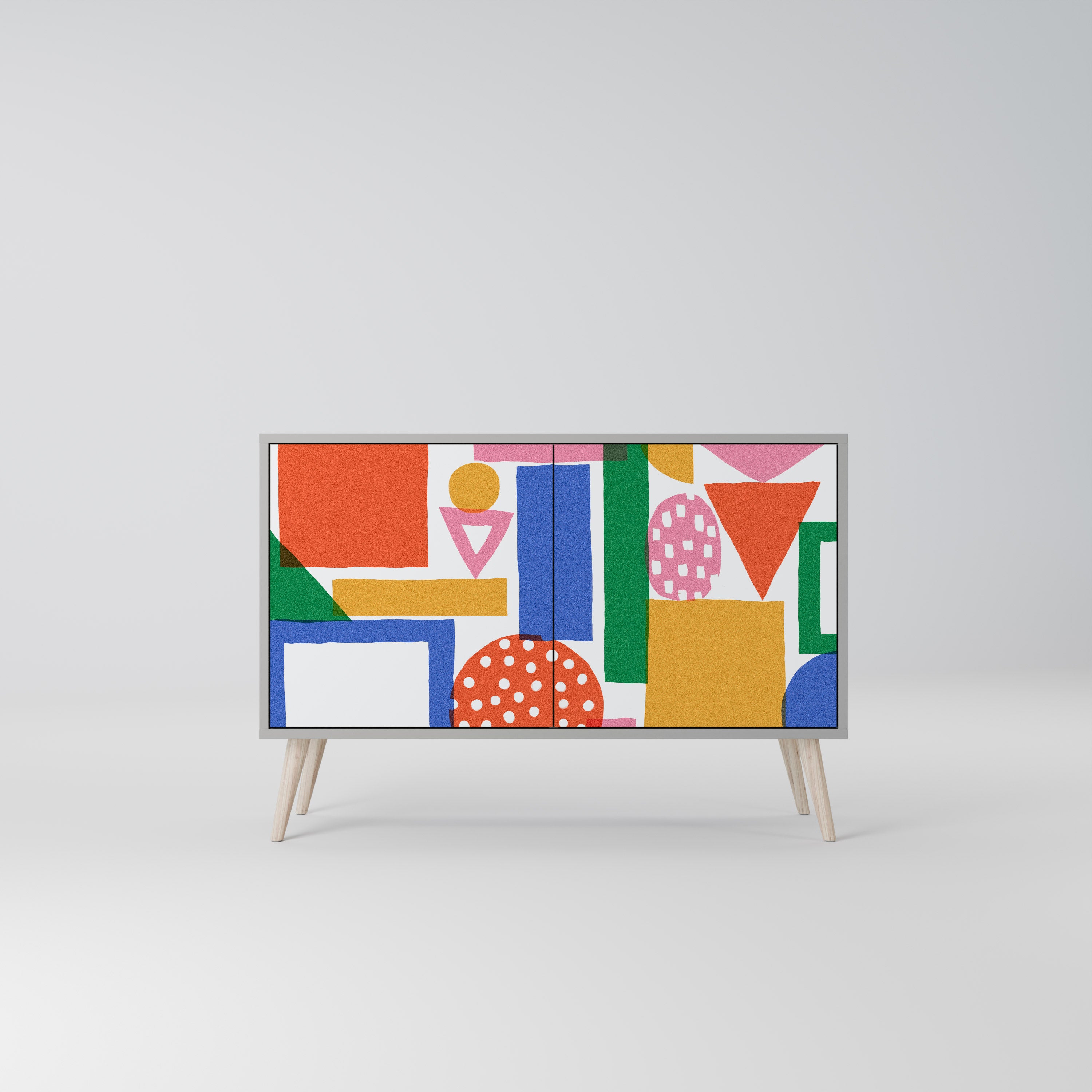 GEOMETRIC GLIMMER Komoda 2-drzwiowa korpus Szary