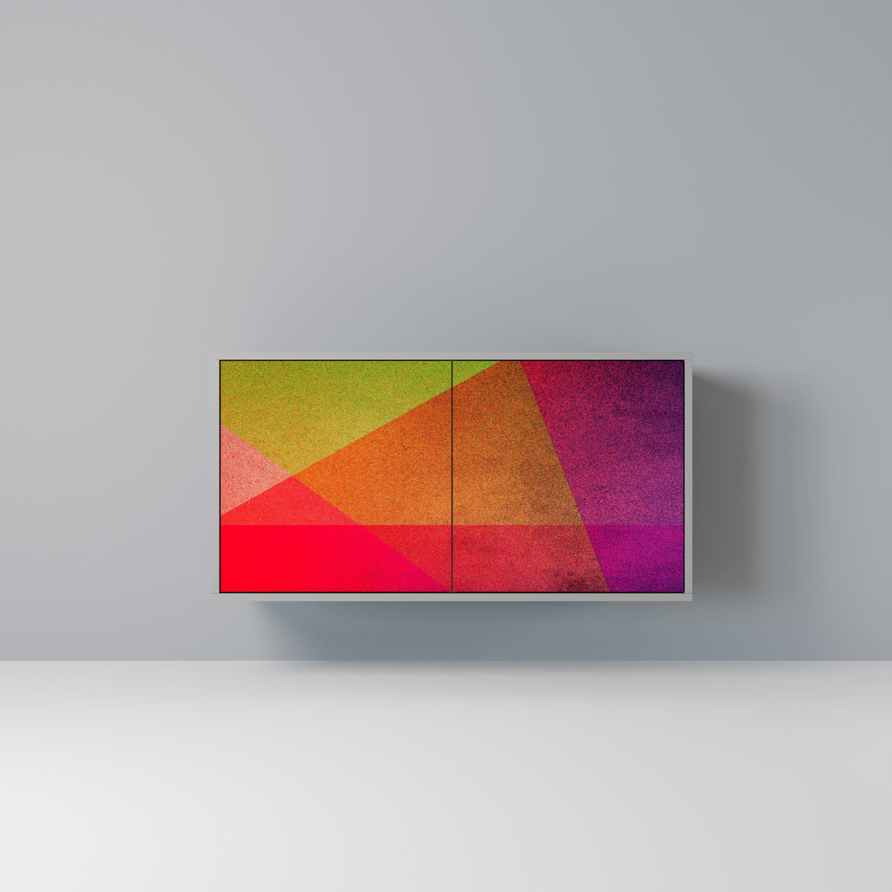 VIVID GEOMETRY Komoda 2-drzwiowa korpus Szary