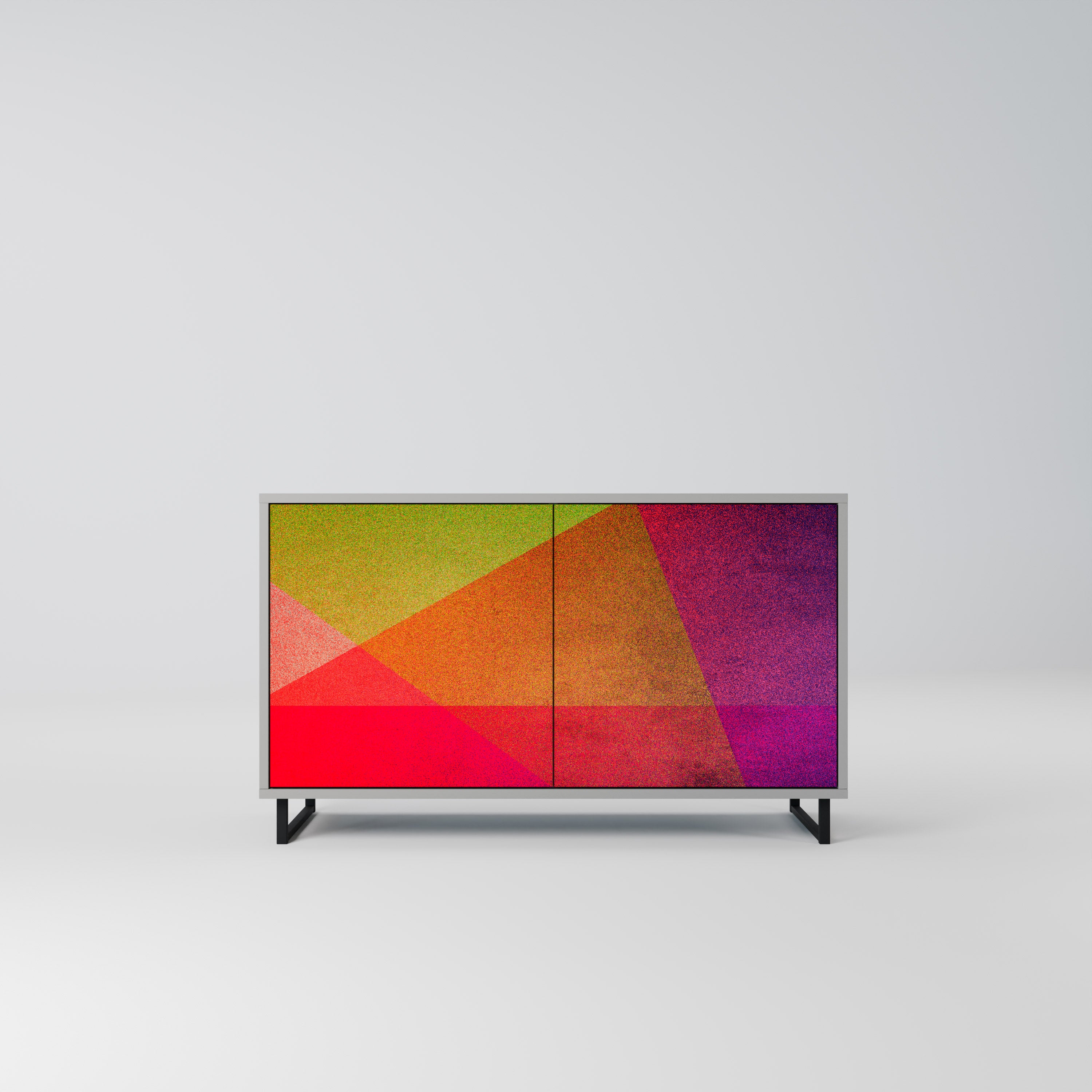 VIVID GEOMETRY Komoda 2-drzwiowa korpus Szary