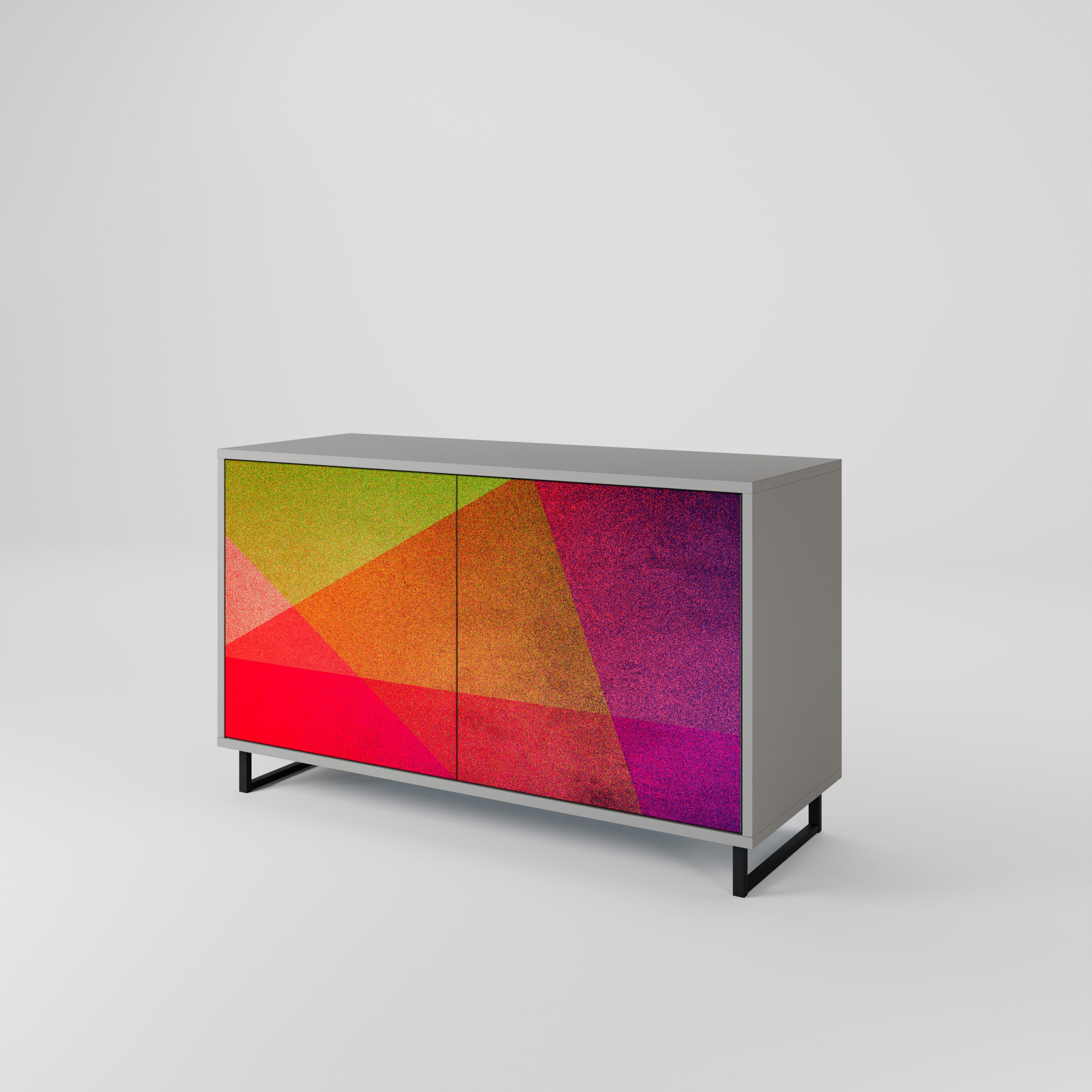 VIVID GEOMETRY Komoda 2-drzwiowa korpus Szary