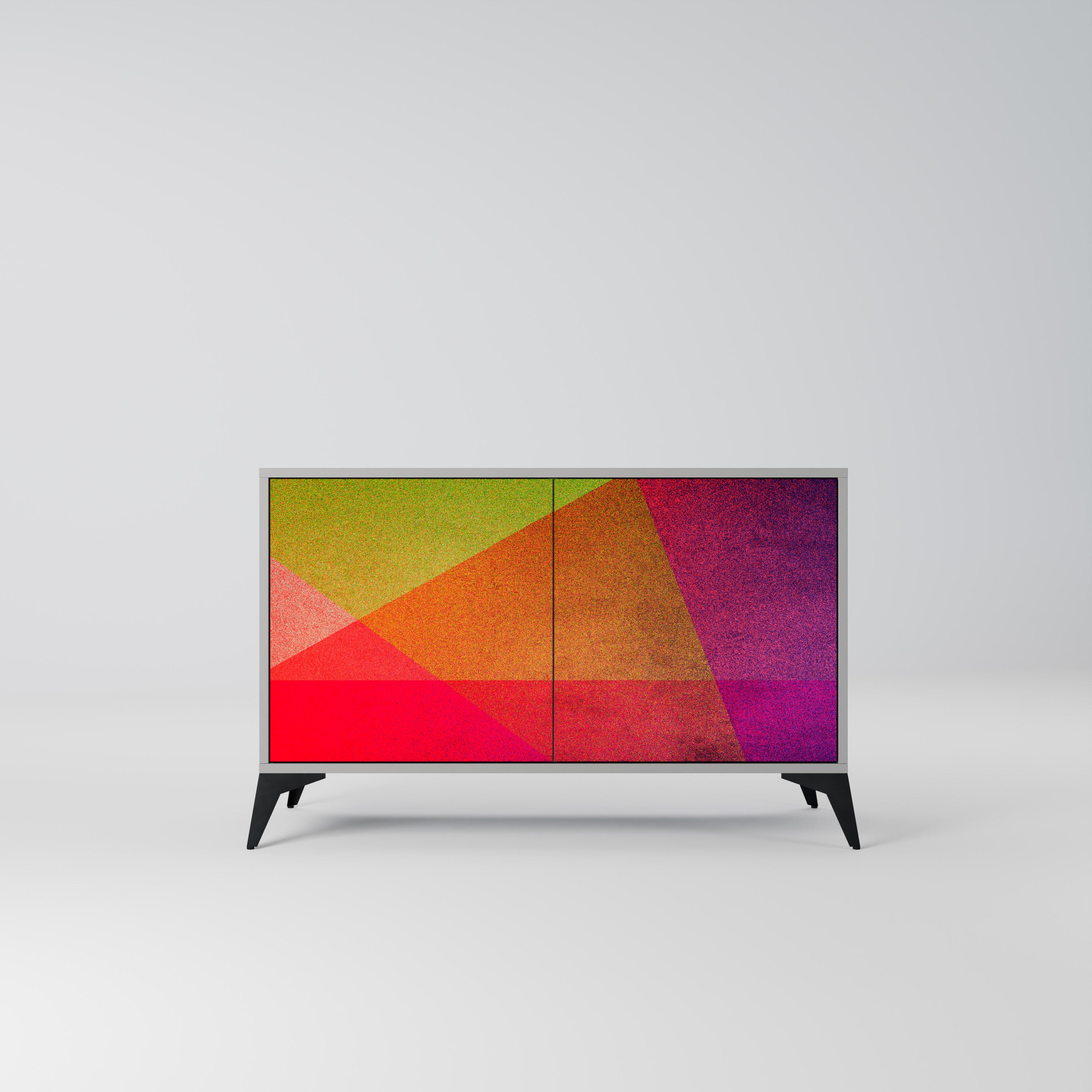 VIVID GEOMETRY Komoda 2-drzwiowa korpus Szary
