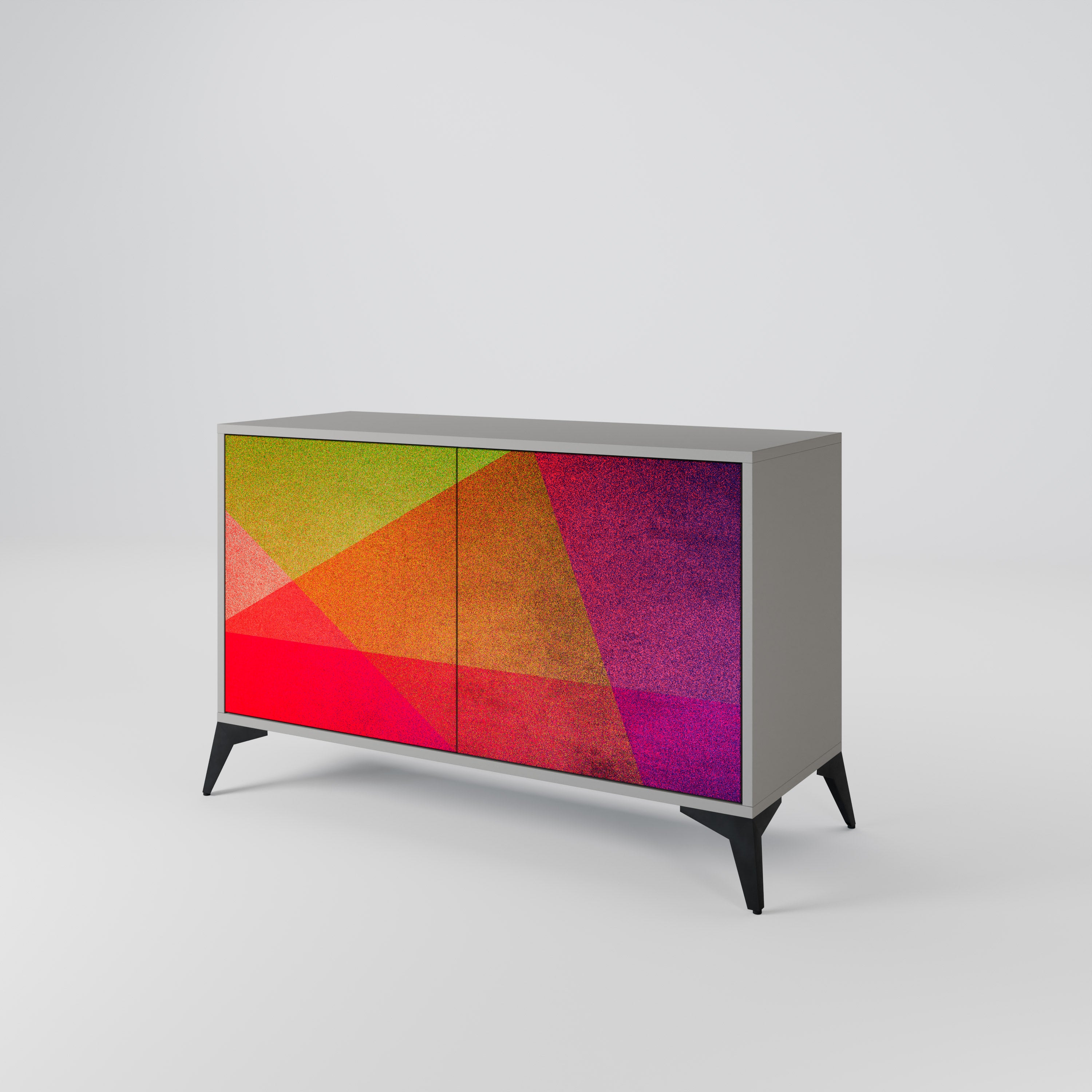 VIVID GEOMETRY Komoda 2-drzwiowa korpus Szary