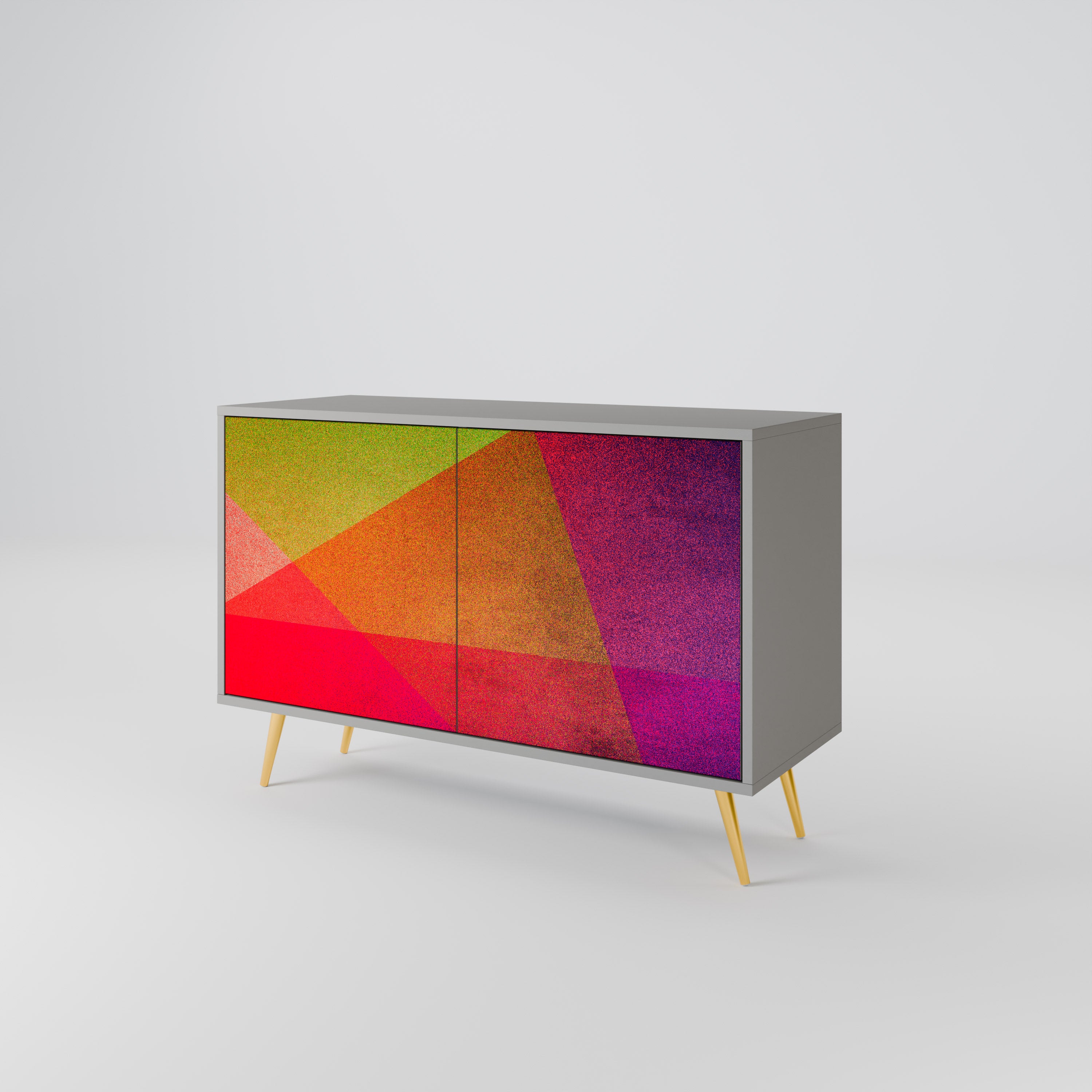 VIVID GEOMETRY Komoda 2-drzwiowa korpus Szary