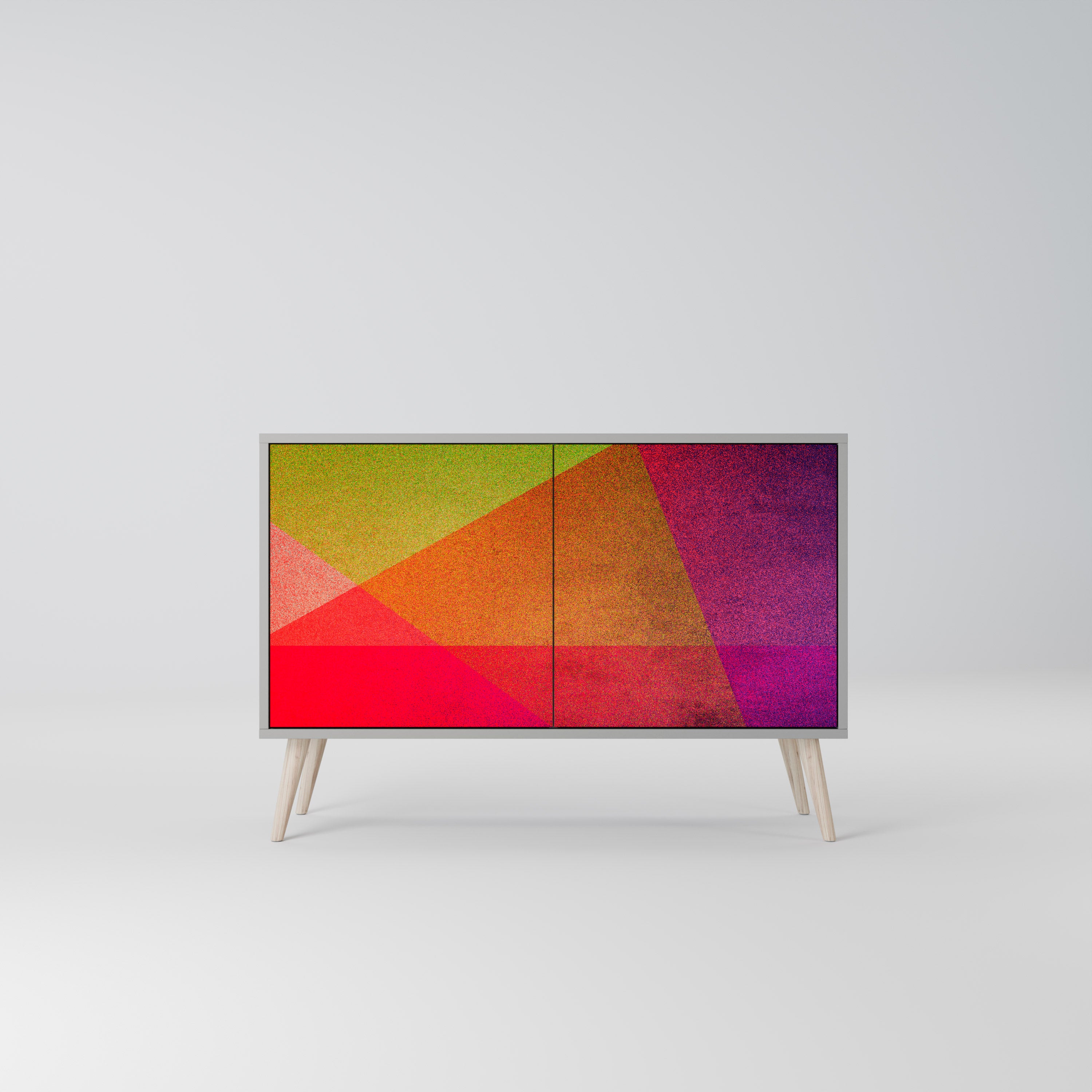 VIVID GEOMETRY Komoda 2-drzwiowa korpus Szary