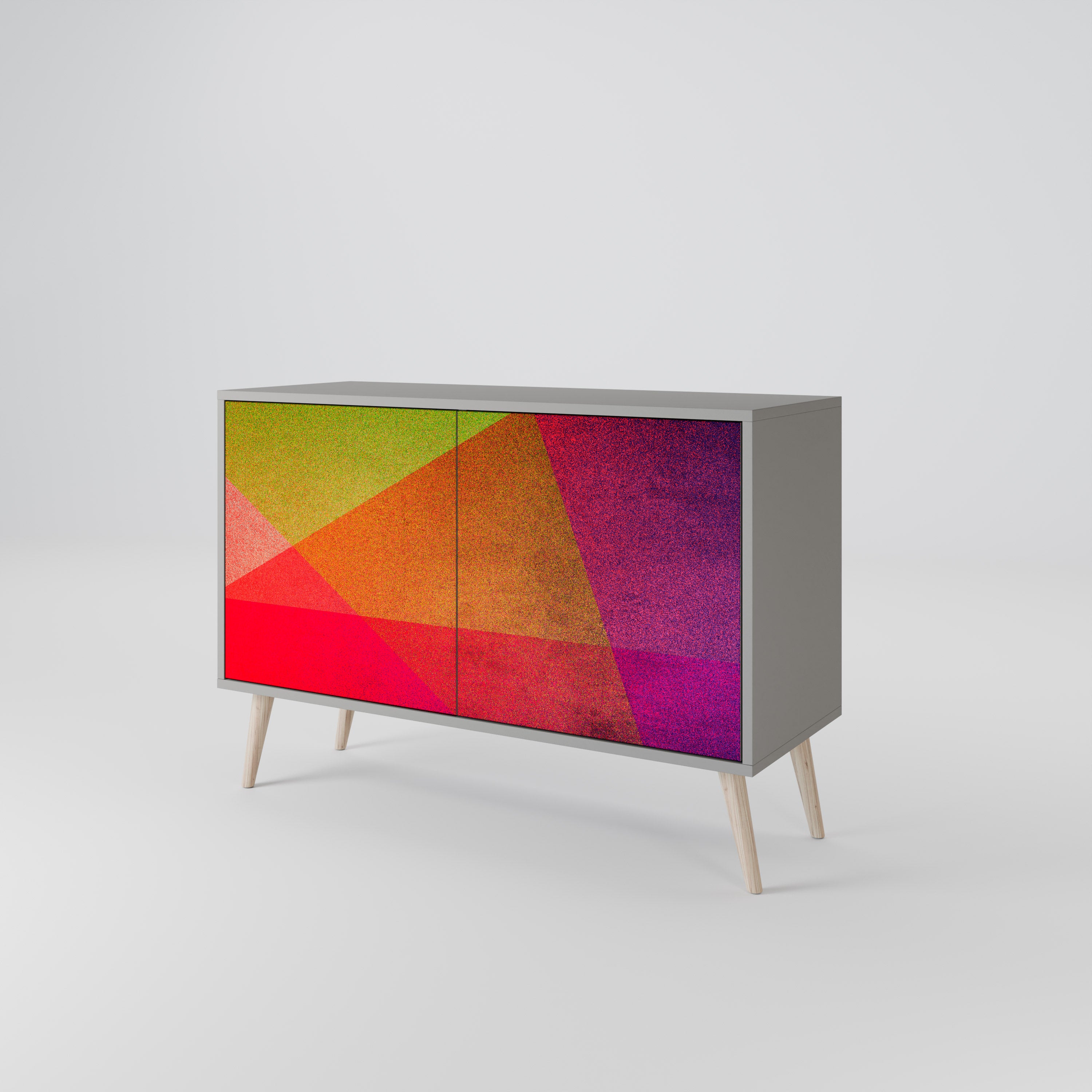 VIVID GEOMETRY Komoda 2-drzwiowa korpus Szary