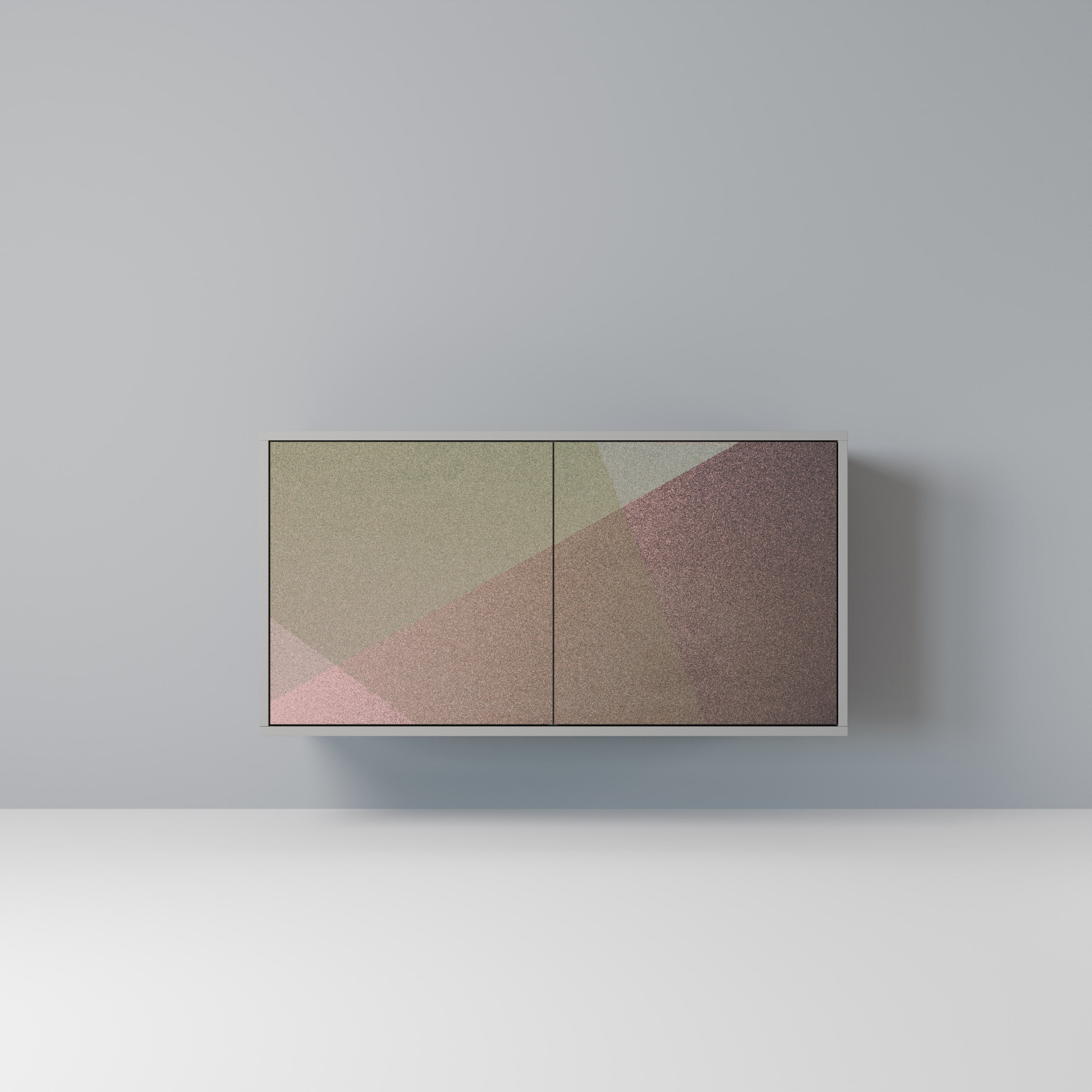 BEIGE GEOMETRY Komoda 2-drzwiowa korpus Szary