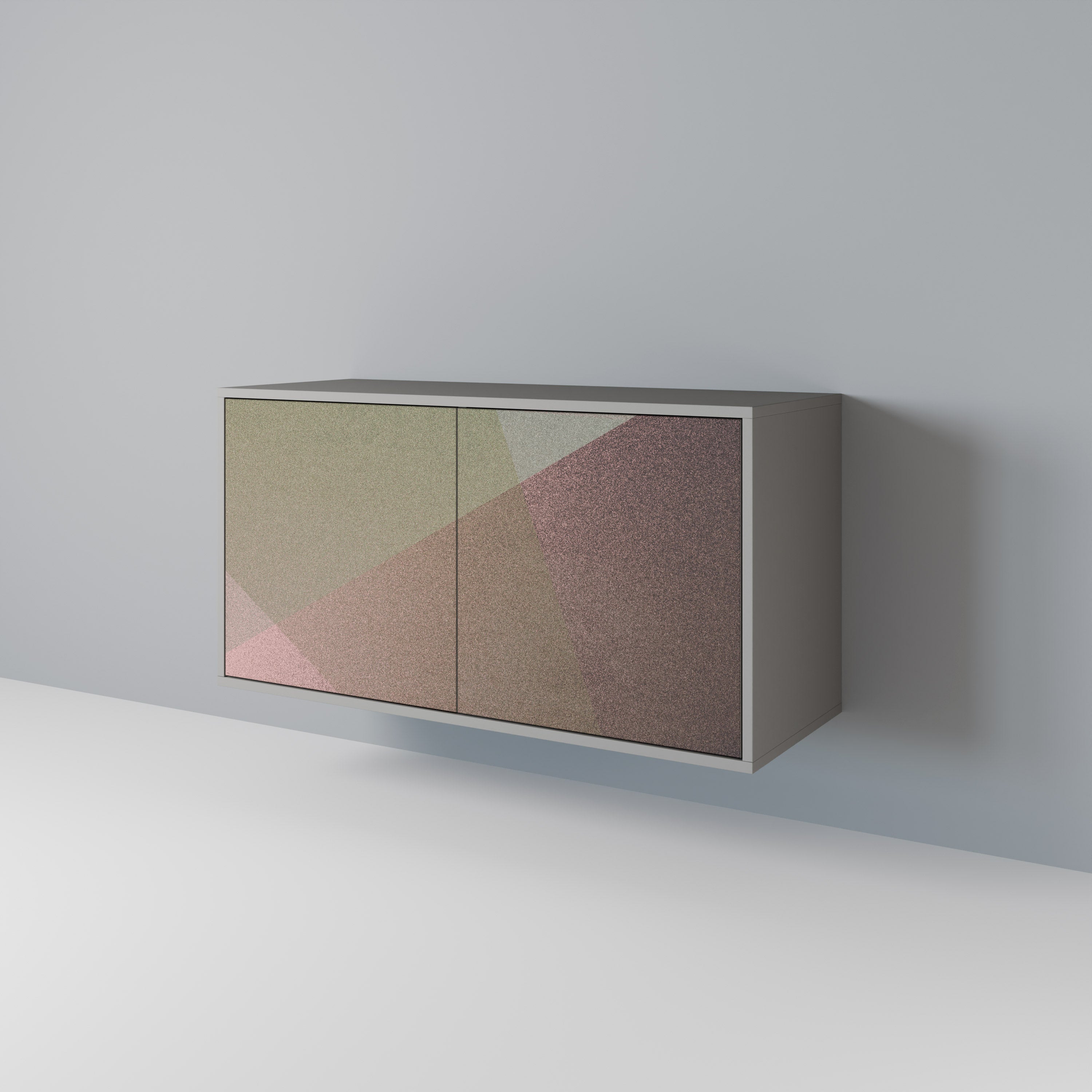 BEIGE GEOMETRY Komoda 2-drzwiowa korpus Szary