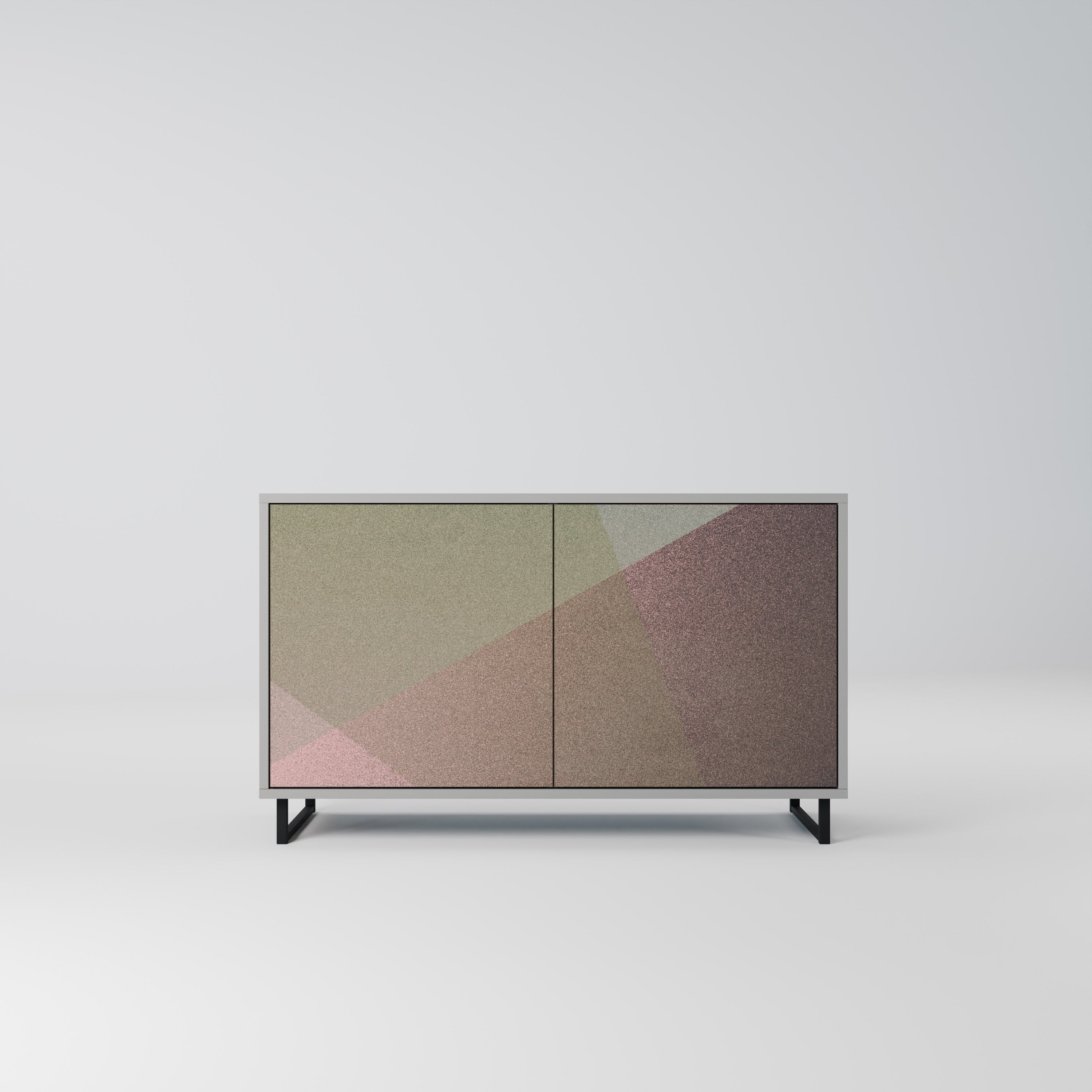 BEIGE GEOMETRY Komoda 2-drzwiowa korpus Szary