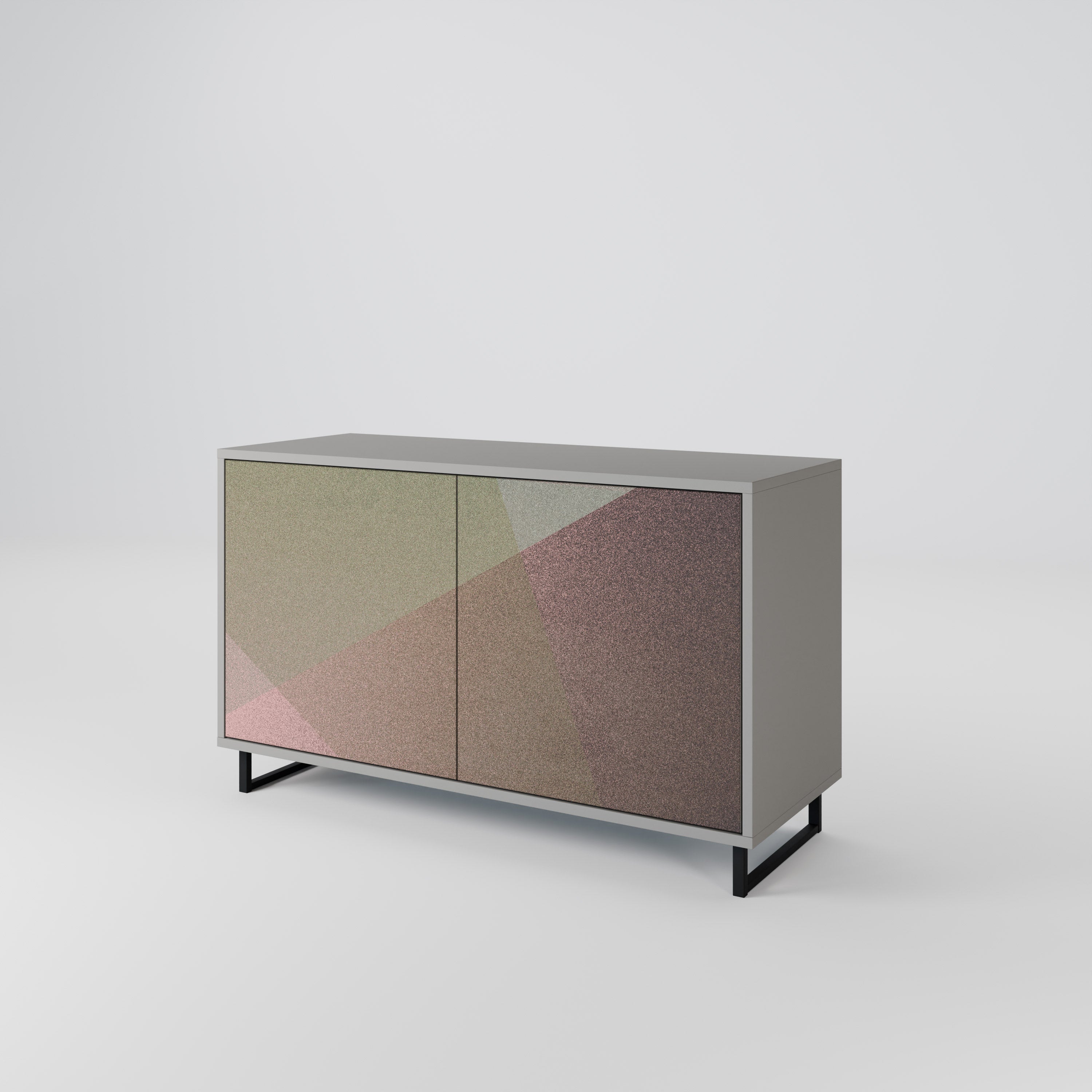BEIGE GEOMETRY Komoda 2-drzwiowa korpus Szary