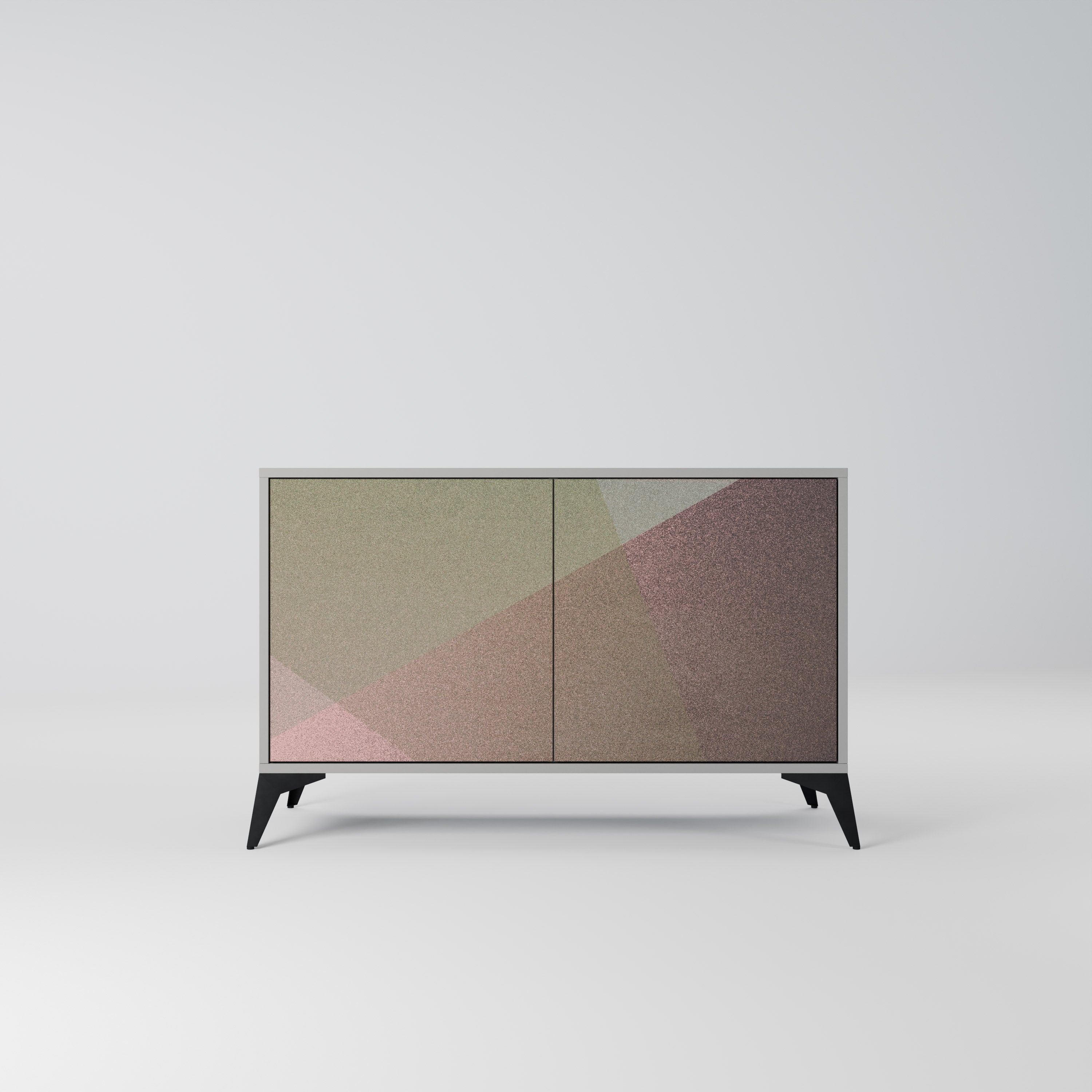 BEIGE GEOMETRY Komoda 2-drzwiowa korpus Szary