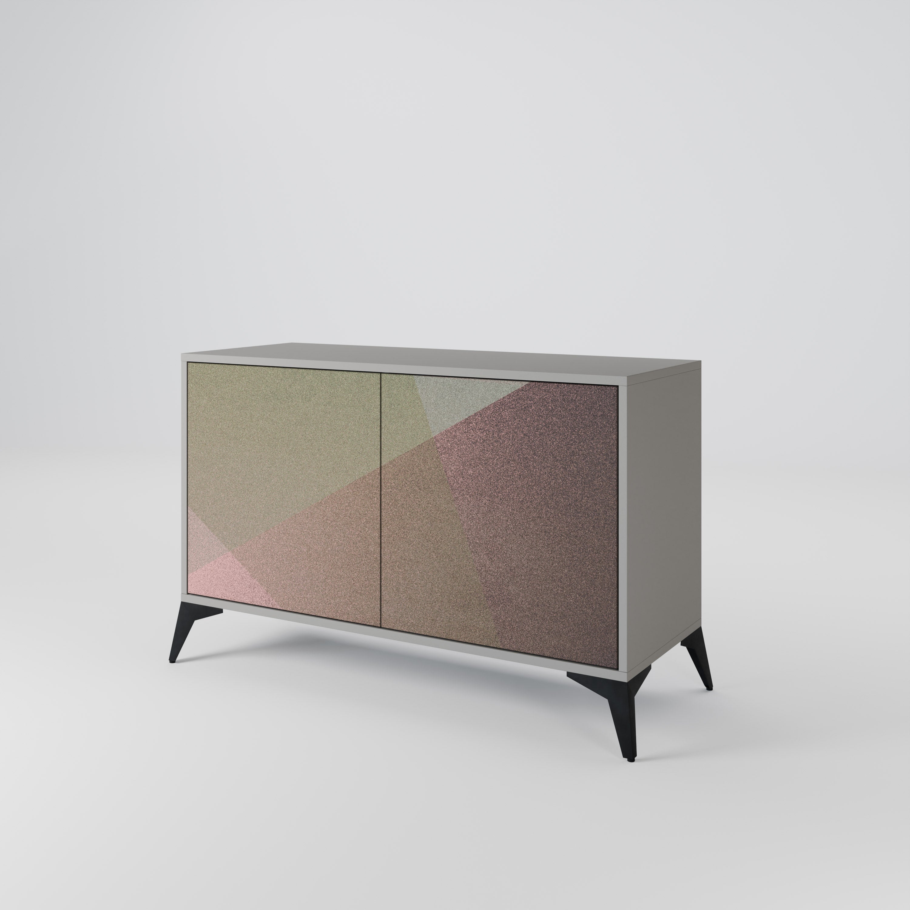 BEIGE GEOMETRY Komoda 2-drzwiowa korpus Szary